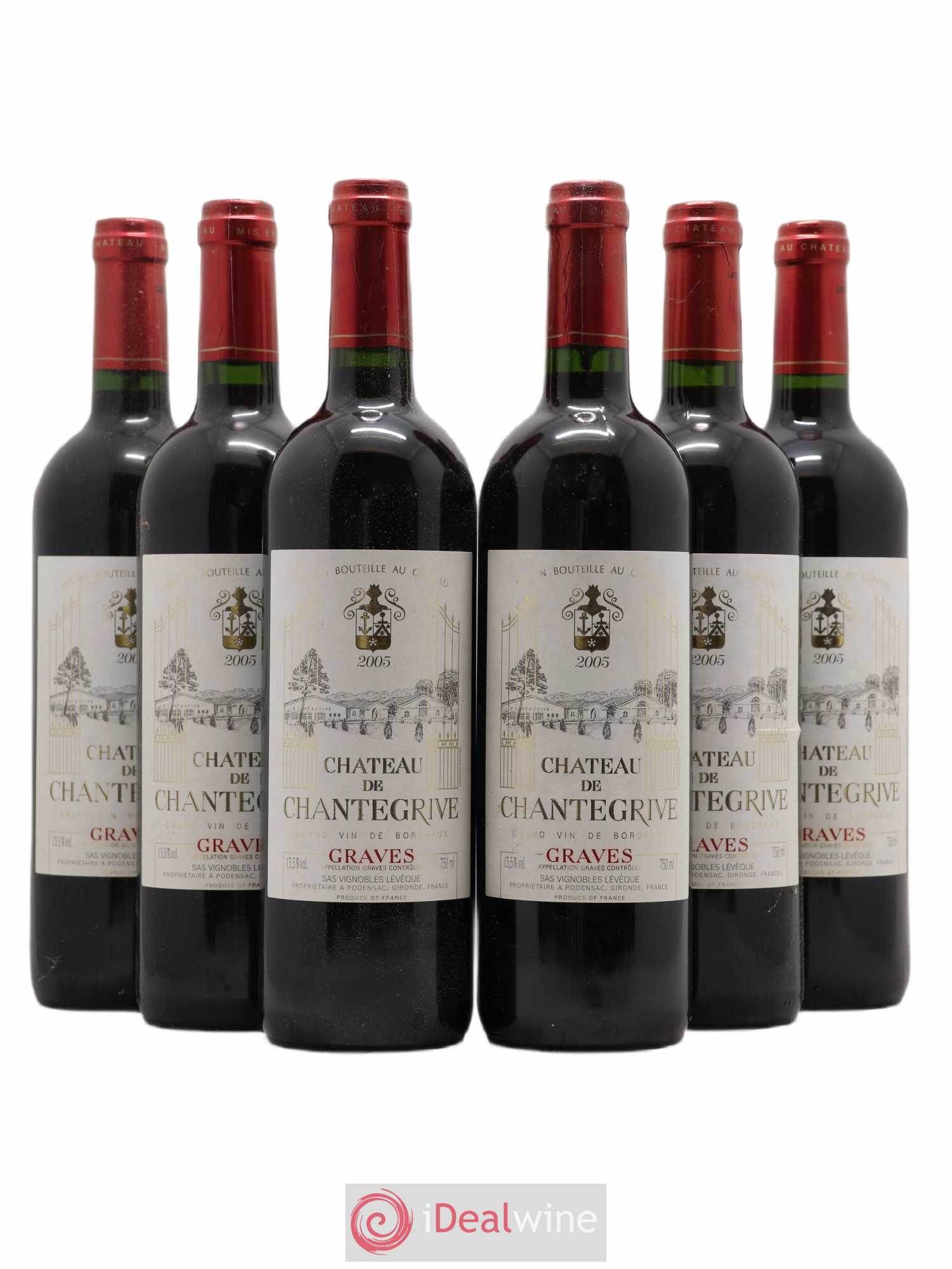Château de Chantegrive 2005 - Lot de 6 bouteilles - 0