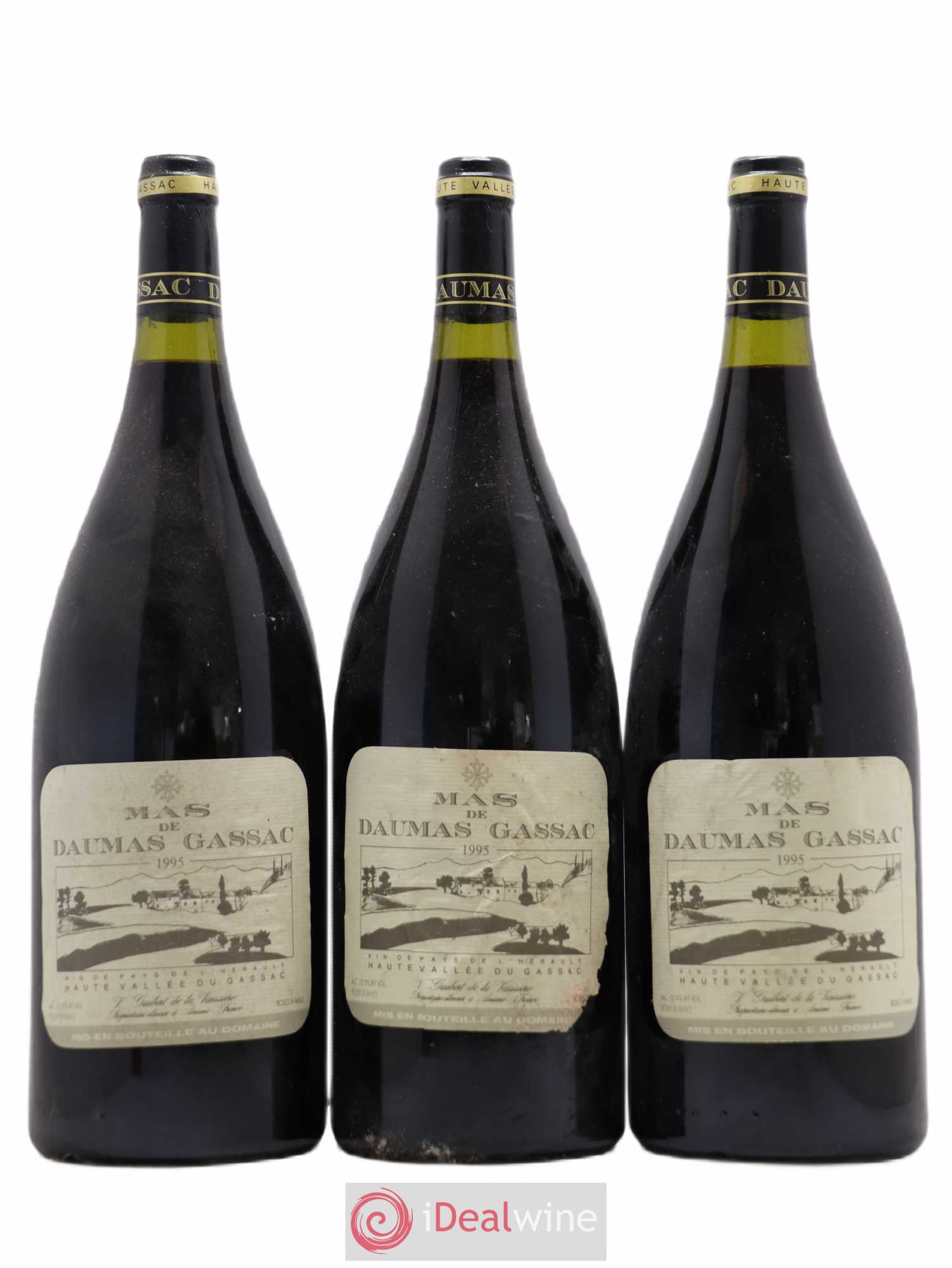 Saint-Guilhem-le-Désert - Cité d'Aniane Mas Daumas Gassac Famille Guibert de La Vaissière 1995 - Lot de 3 magnums - 0