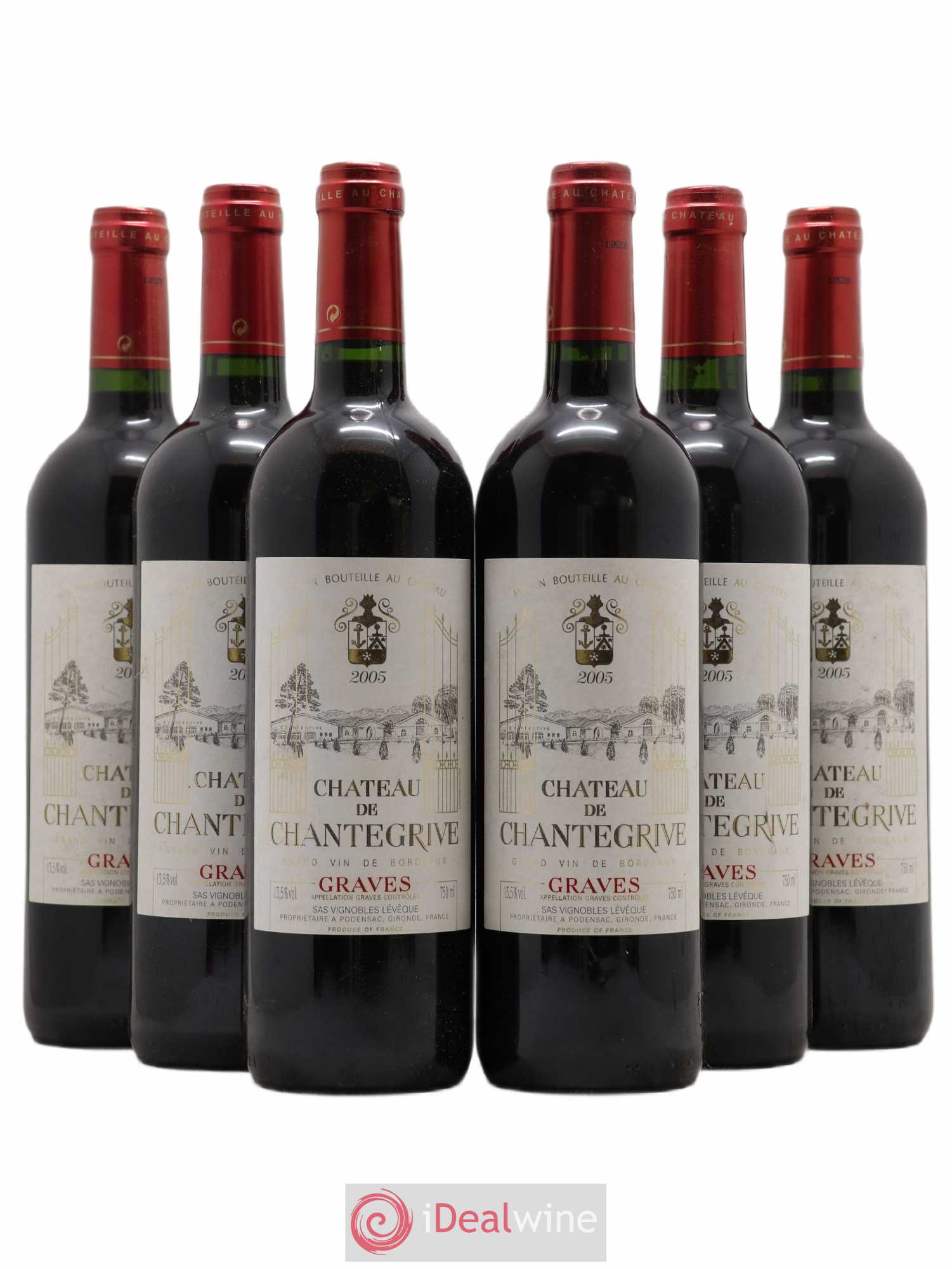Château de Chantegrive 2005 - Lot de 6 bouteilles - 0