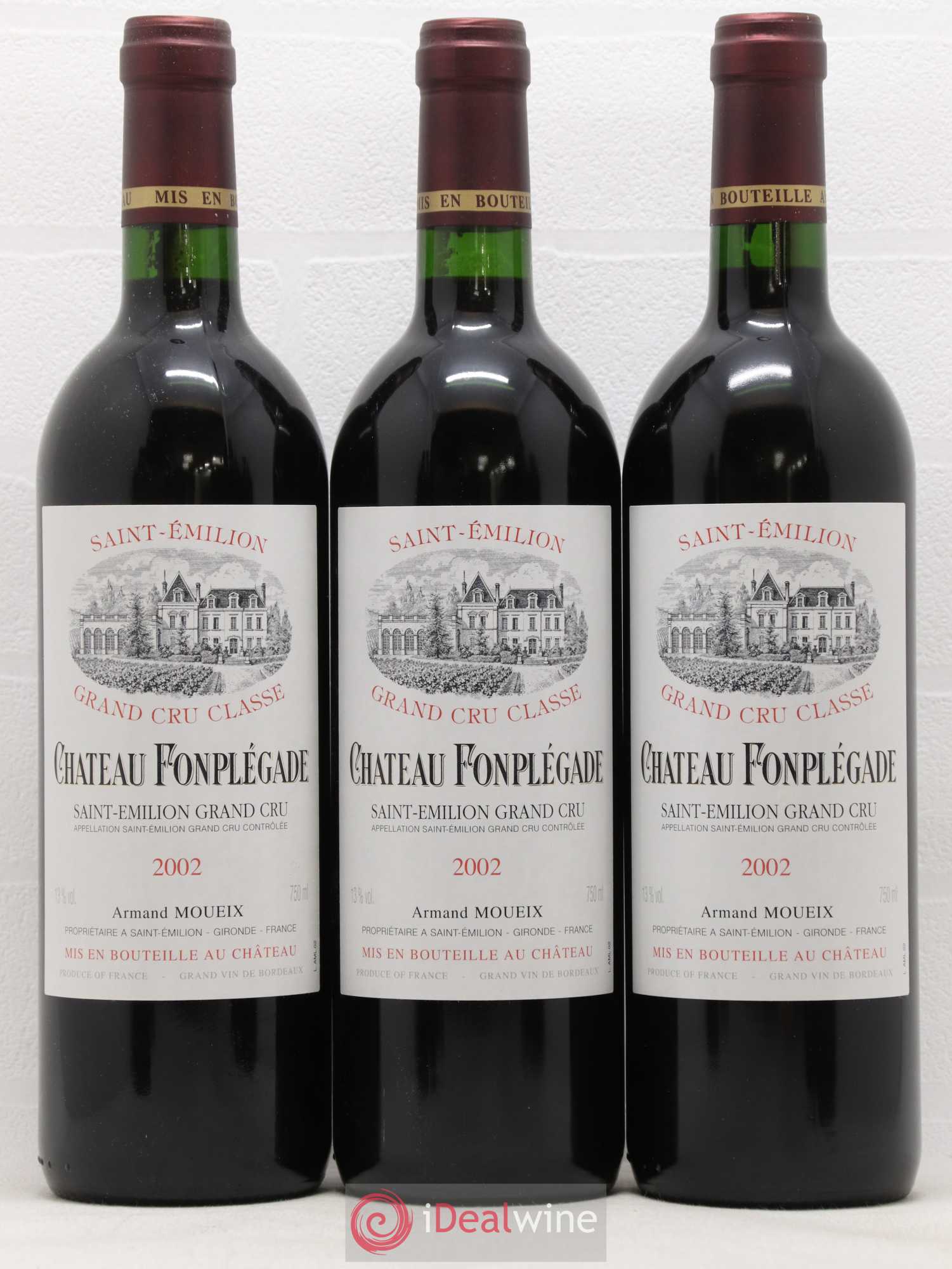 Château Fonplegade Grand Cru Classé 2002 - Lot de 6 bouteilles - 1