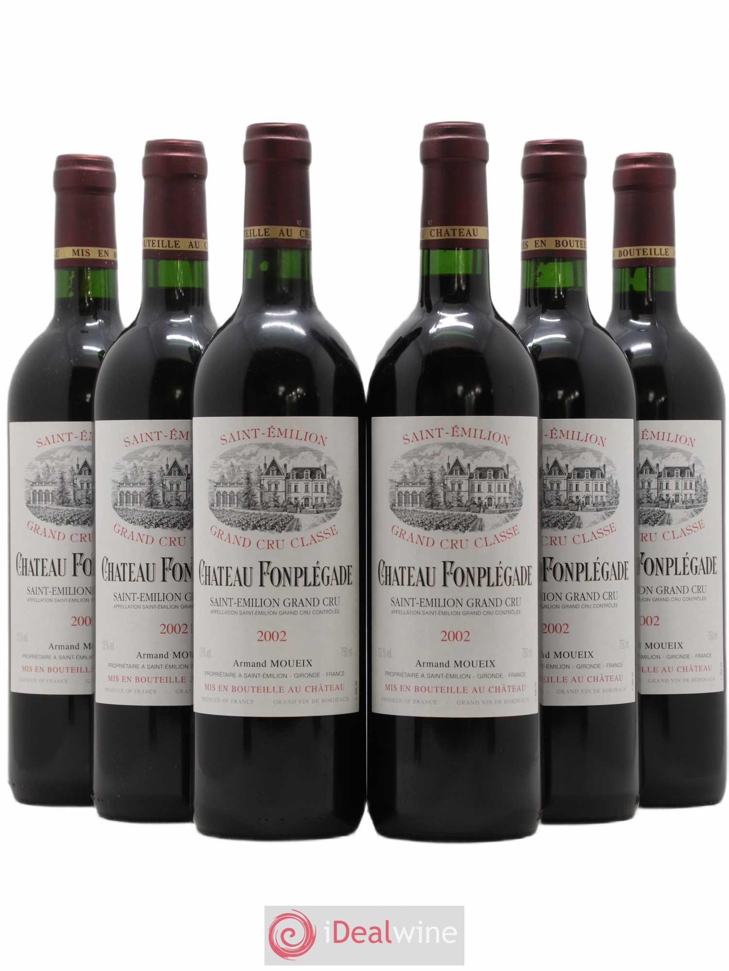 Château Fonplegade Grand Cru Classé 2002 - Lot de 6 bouteilles - 0