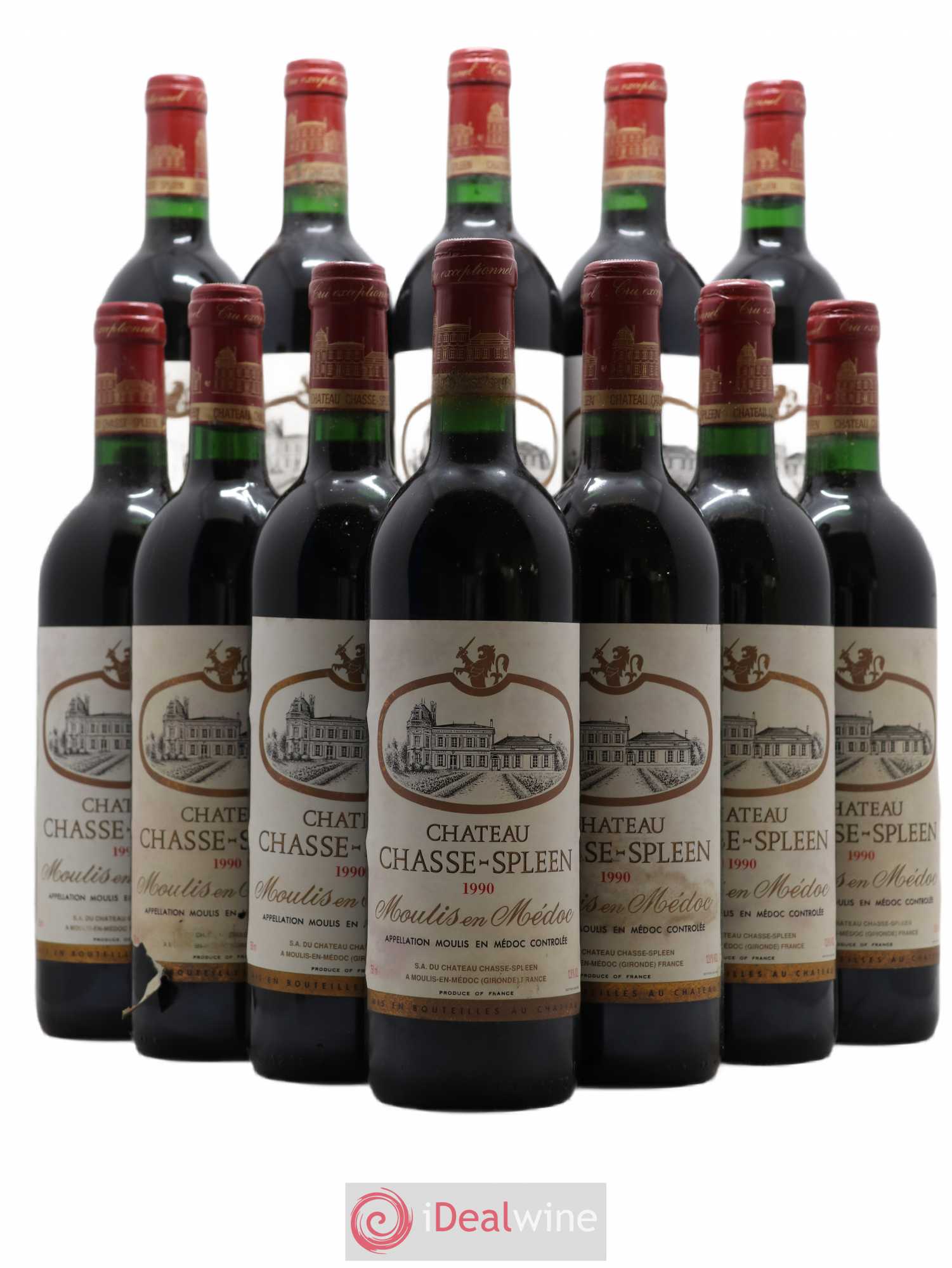 Château Chasse Spleen 1990 - Lot de 12 bouteilles - 0