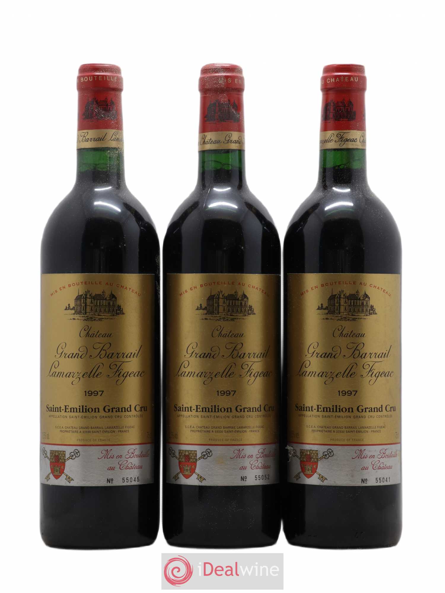 Château Grand Barrail Lamarzelle Figeac Grand Cru Classé 1997 - Lot de 3 bouteilles - 0