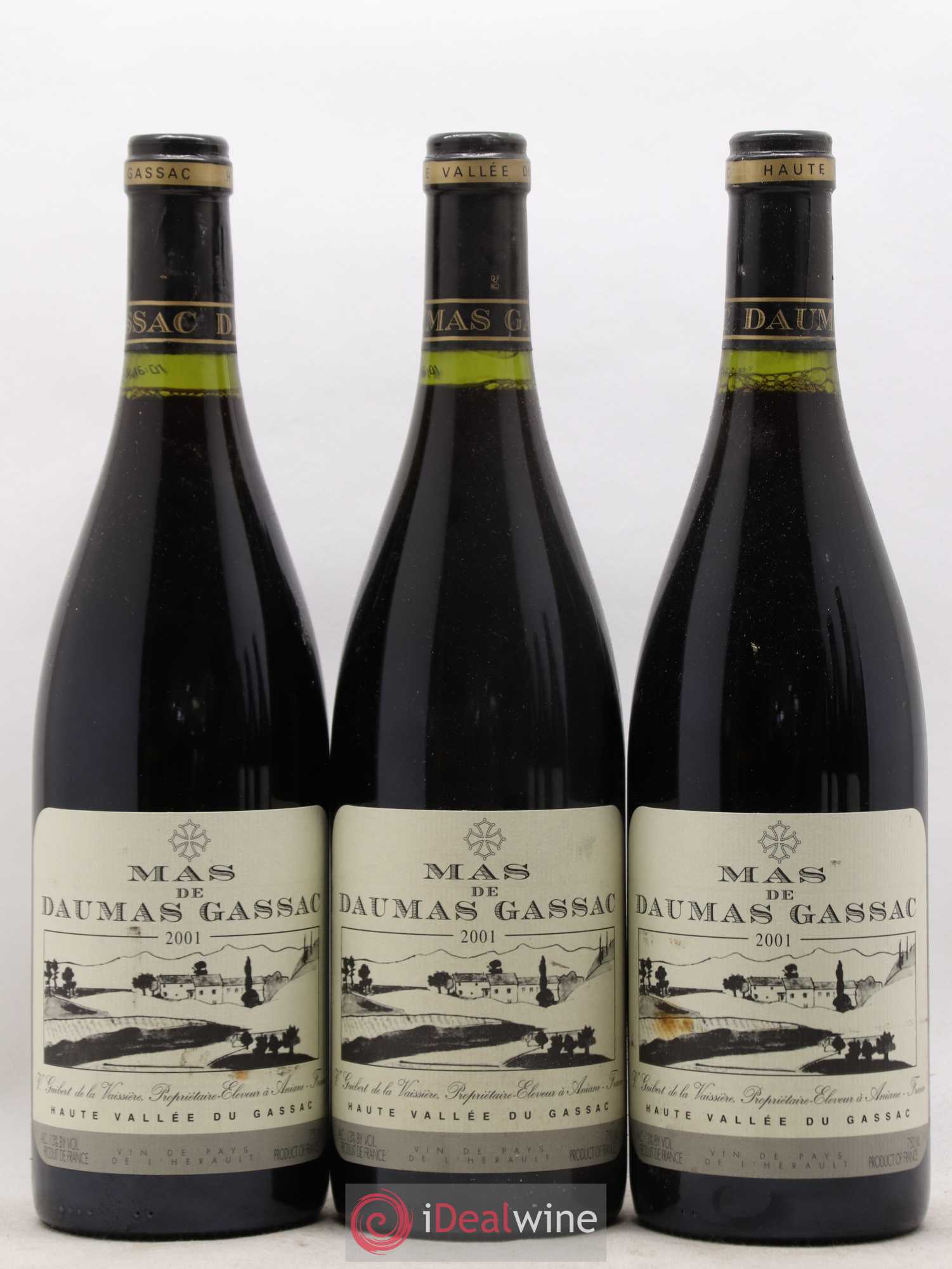 Saint-Guilhem-le-Désert - Cité d'Aniane Mas Daumas Gassac Famille Guibert de La Vaissière 2001 - Lot de 6 bouteilles - 1