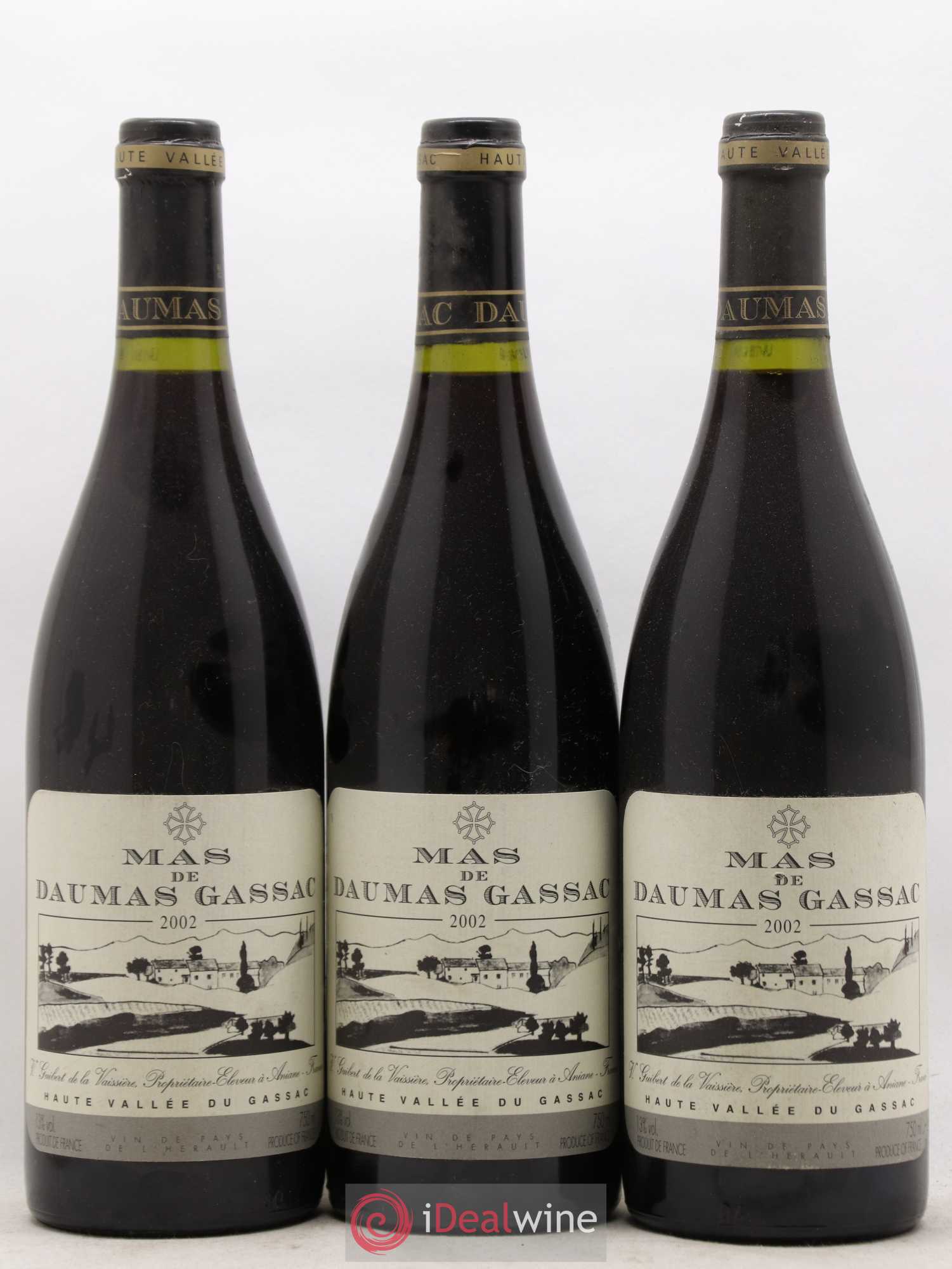 Saint-Guilhem-le-Désert - Cité d'Aniane Mas Daumas Gassac Famille Guibert de La Vaissière 2002 - Lot de 12 bouteilles - 1