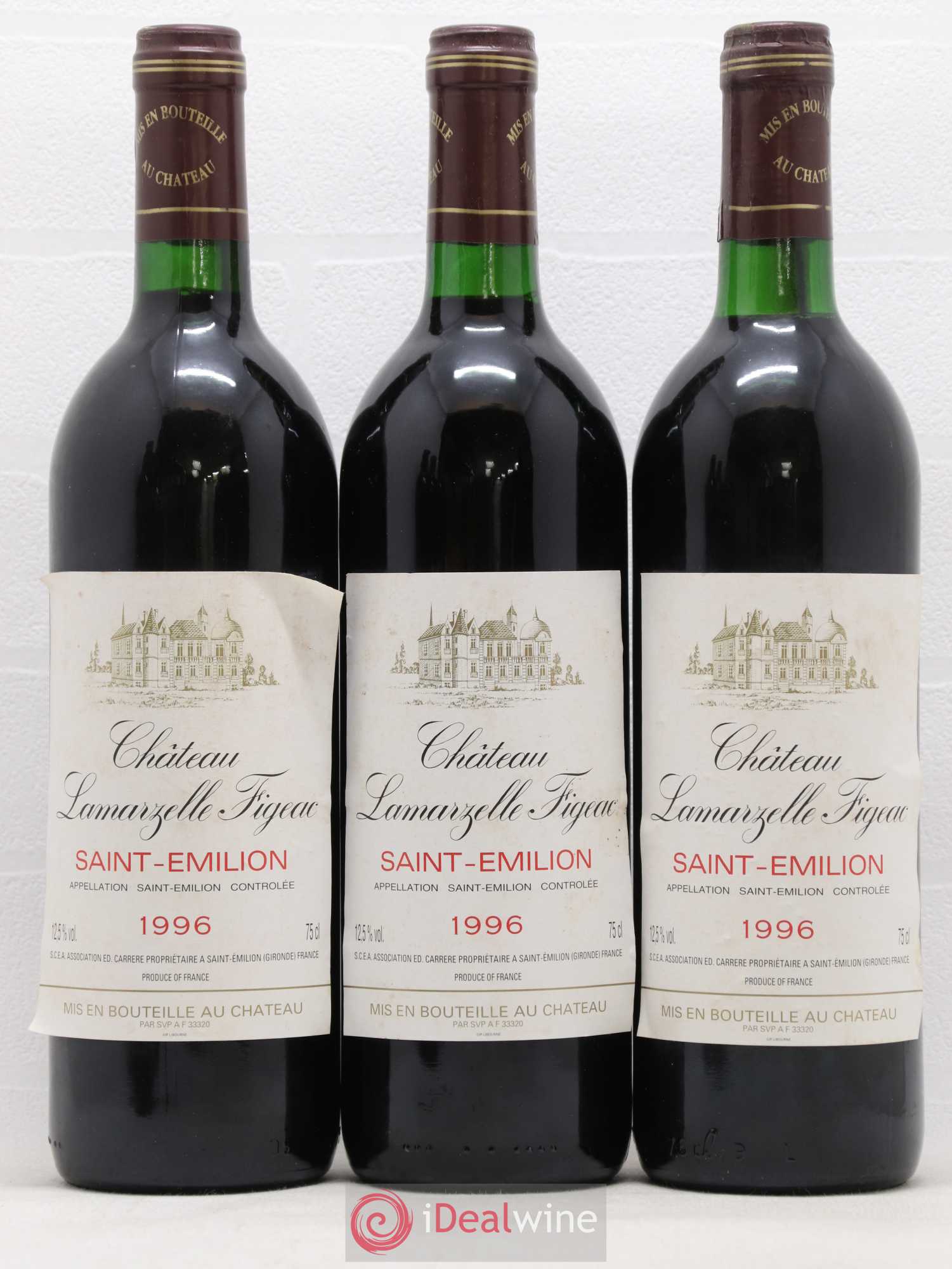 Saint-Émilion Château Lamarzelle Figeac 1996 - Lot de 6 bouteilles - 1
