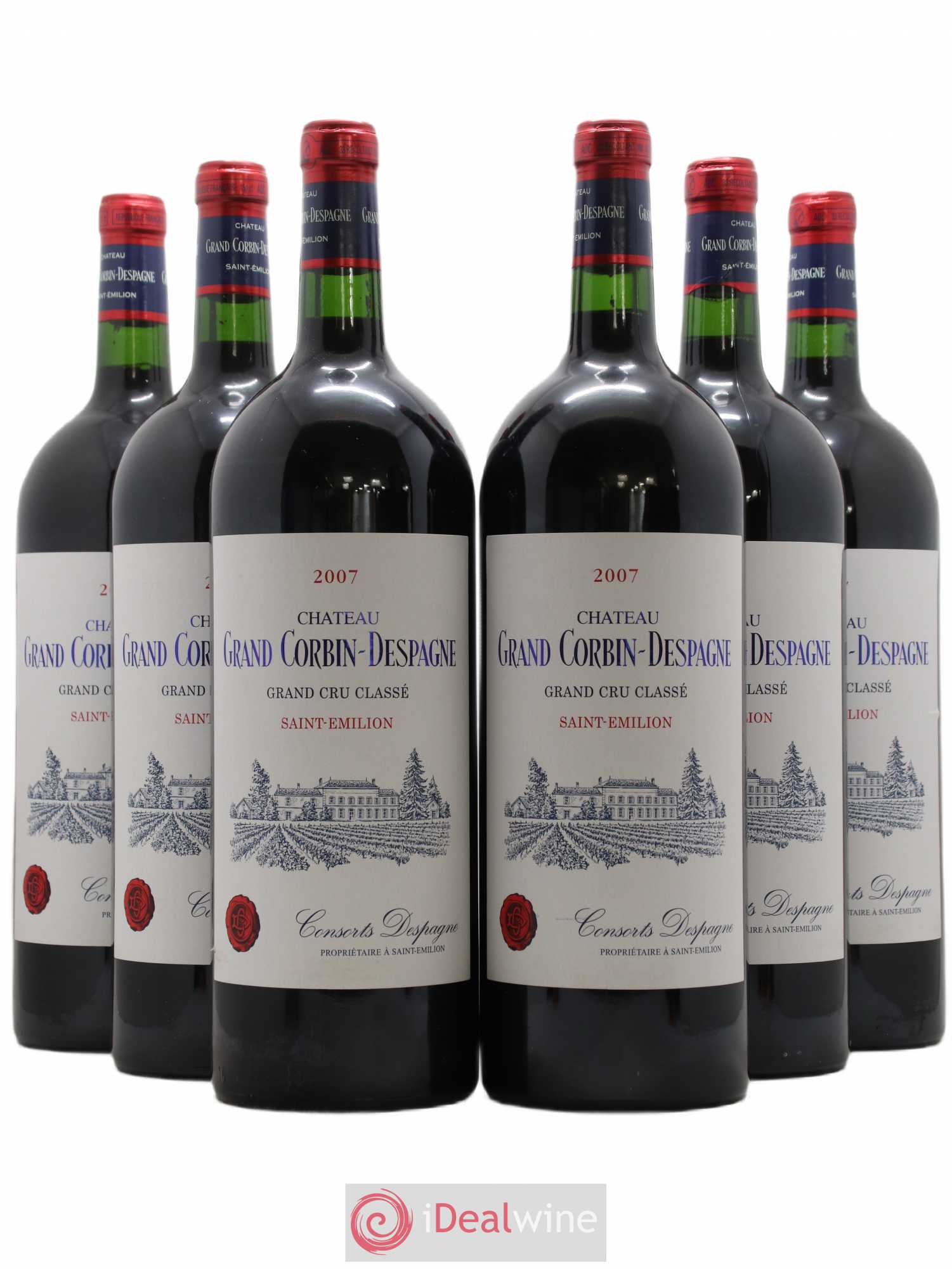 Château Grand Corbin Despagne Grand Cru Classé 2007 - Lot de 6 magnums - 0
