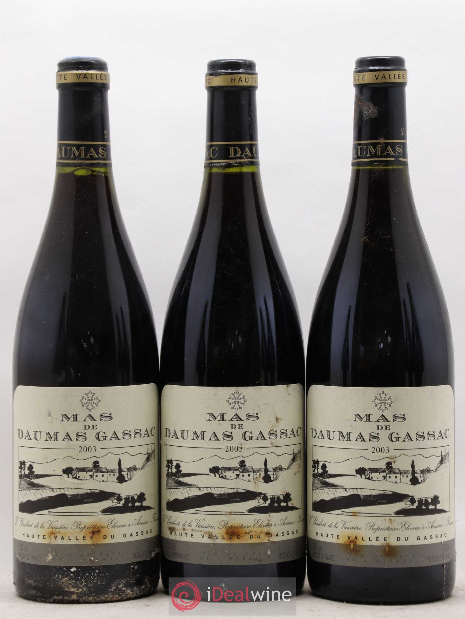 Saint-Guilhem-le-Désert - Cité d'Aniane Mas Daumas Gassac Famille Guibert de La Vaissière 2003 - Lot de 6 bouteilles - 1