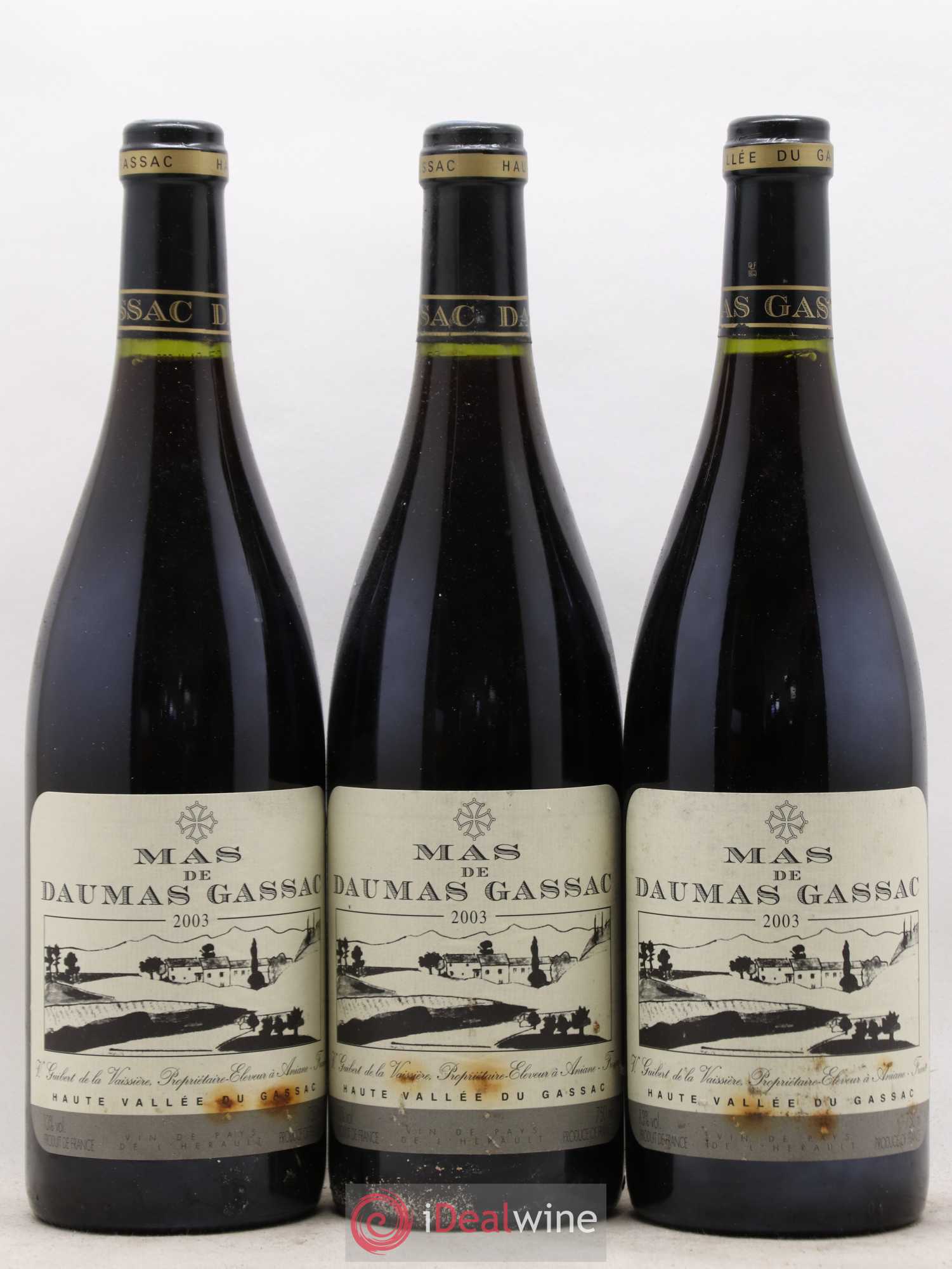 Saint-Guilhem-le-Désert - Cité d'Aniane Mas Daumas Gassac Famille Guibert de La Vaissière 2003 - Lot de 6 bouteilles - 2