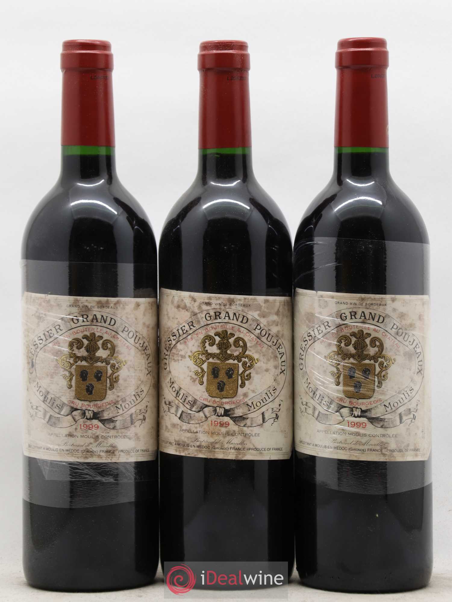 Château Gressier Grand Poujeaux Cru Bourgeois 1999 - Lot de 12 bouteilles - 1