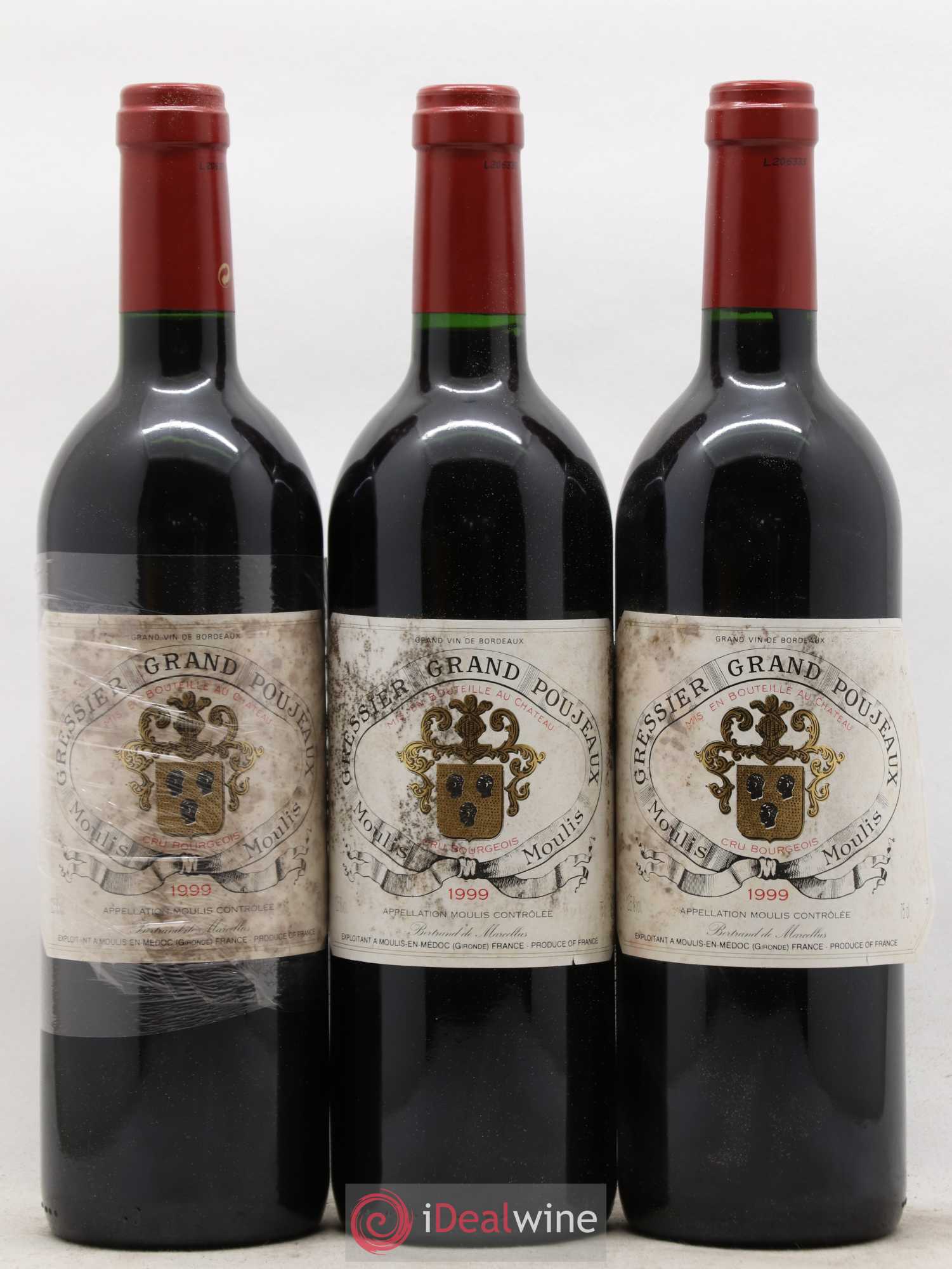 Château Gressier Grand Poujeaux Cru Bourgeois 1999 - Lot de 12 bouteilles - 2