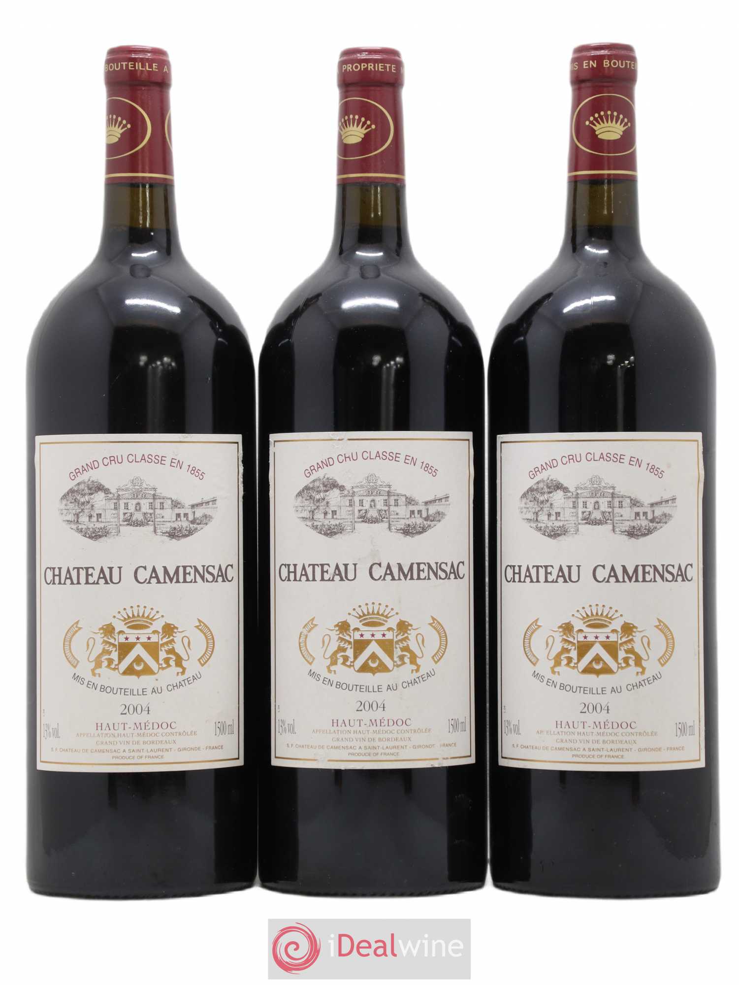 Château Camensac 5ème Grand Cru Classé 2004 - Lot de 3 magnums - 0