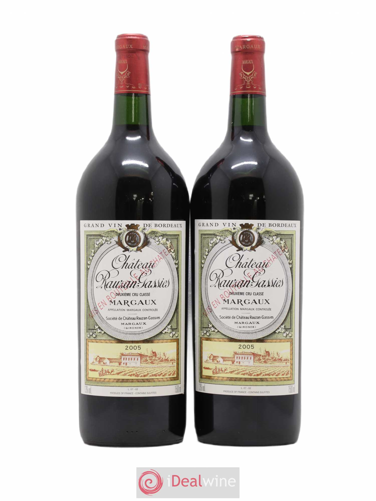 Château Rauzan-Gassies 2ème Grand Cru Classé 2005 - Lot de 2 magnums - 0