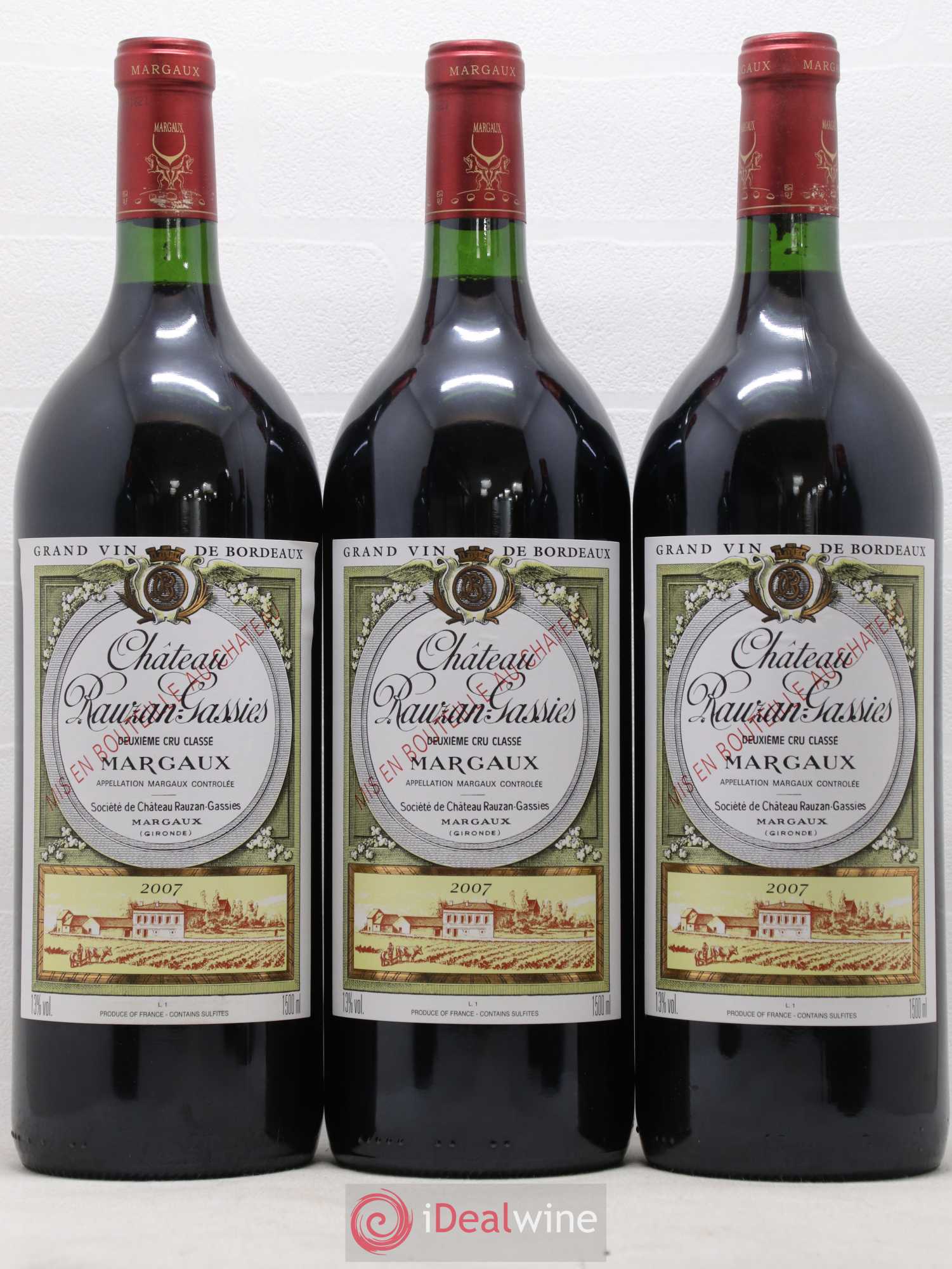 Château Rauzan-Gassies 2ème Grand Cru Classé 2007 - Lot de 6 magnums - 1