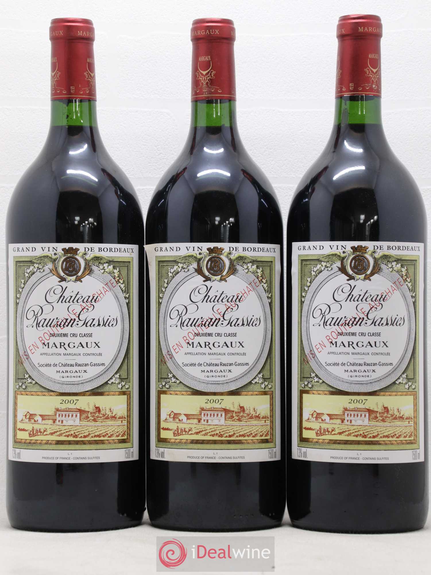 Château Rauzan-Gassies 2ème Grand Cru Classé 2007 - Lot de 6 magnums - 2