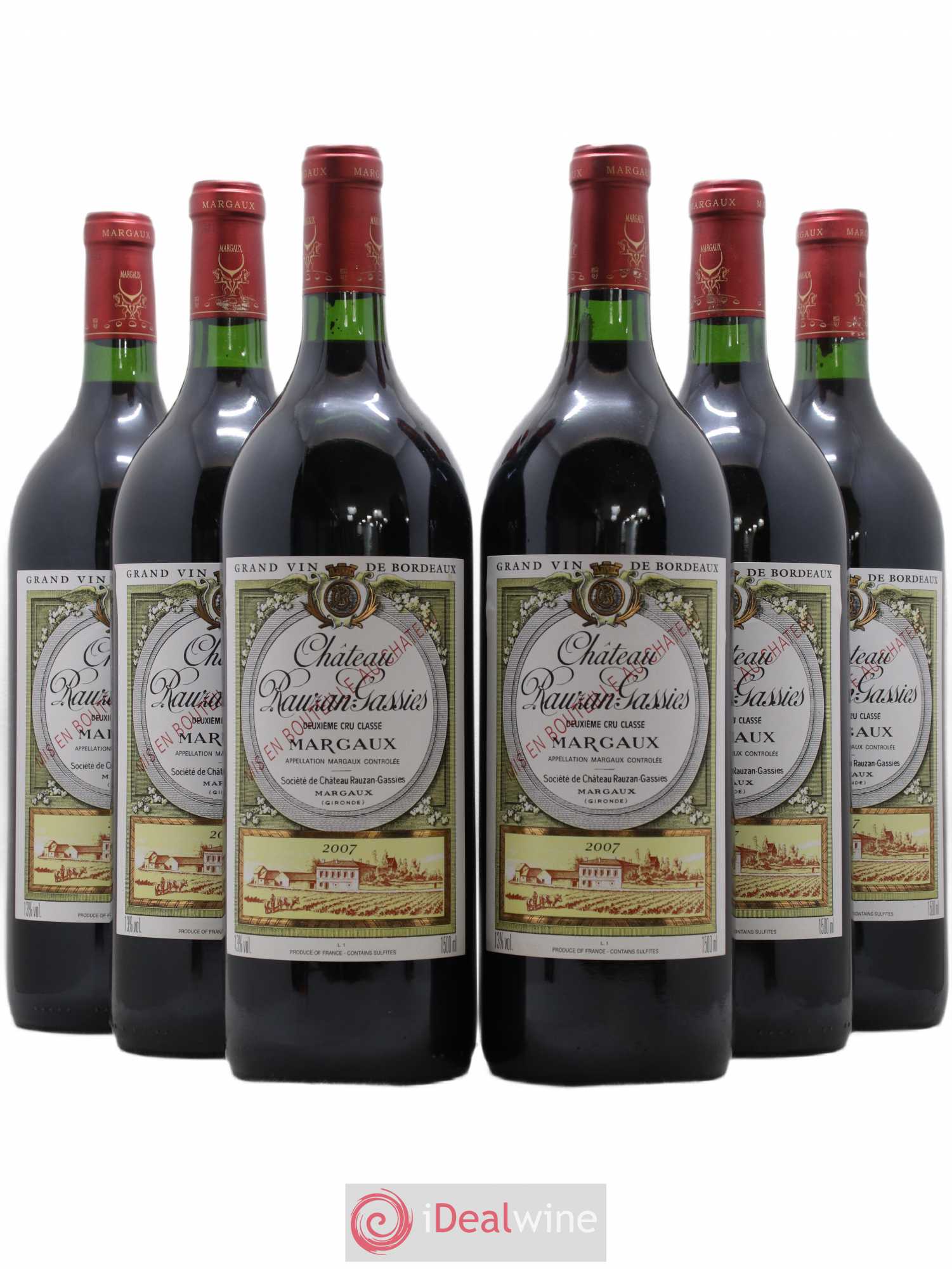 Château Rauzan-Gassies 2ème Grand Cru Classé 2007 - Lot de 6 magnums - 0