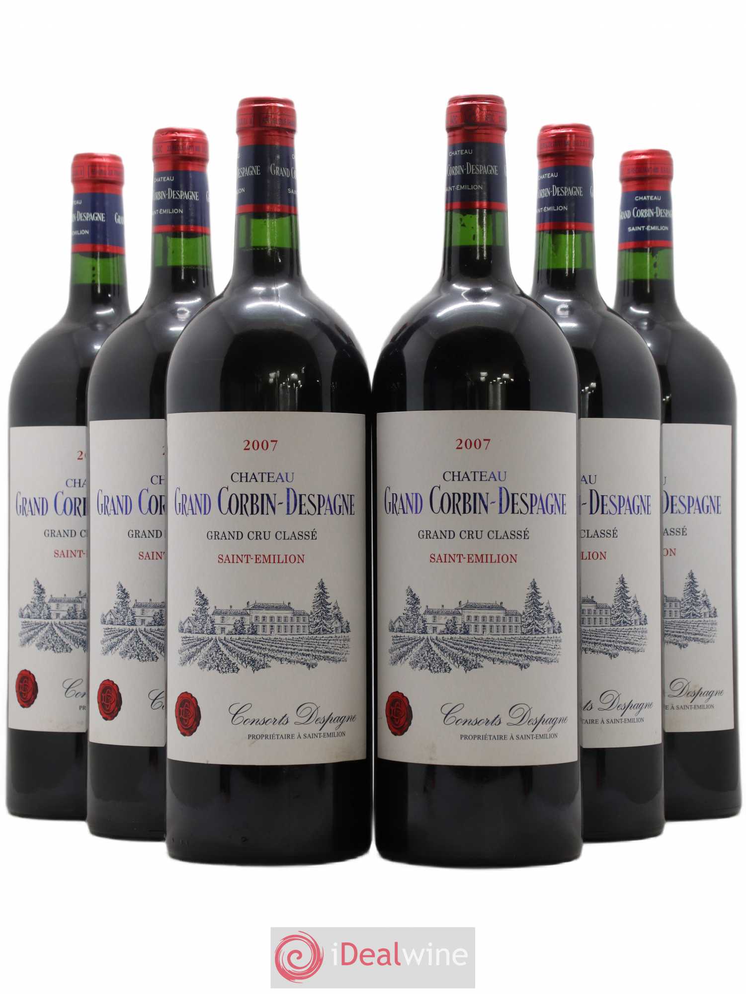 Château Grand Corbin Despagne Grand Cru Classé 2007 - Lot de 6 magnums - 0