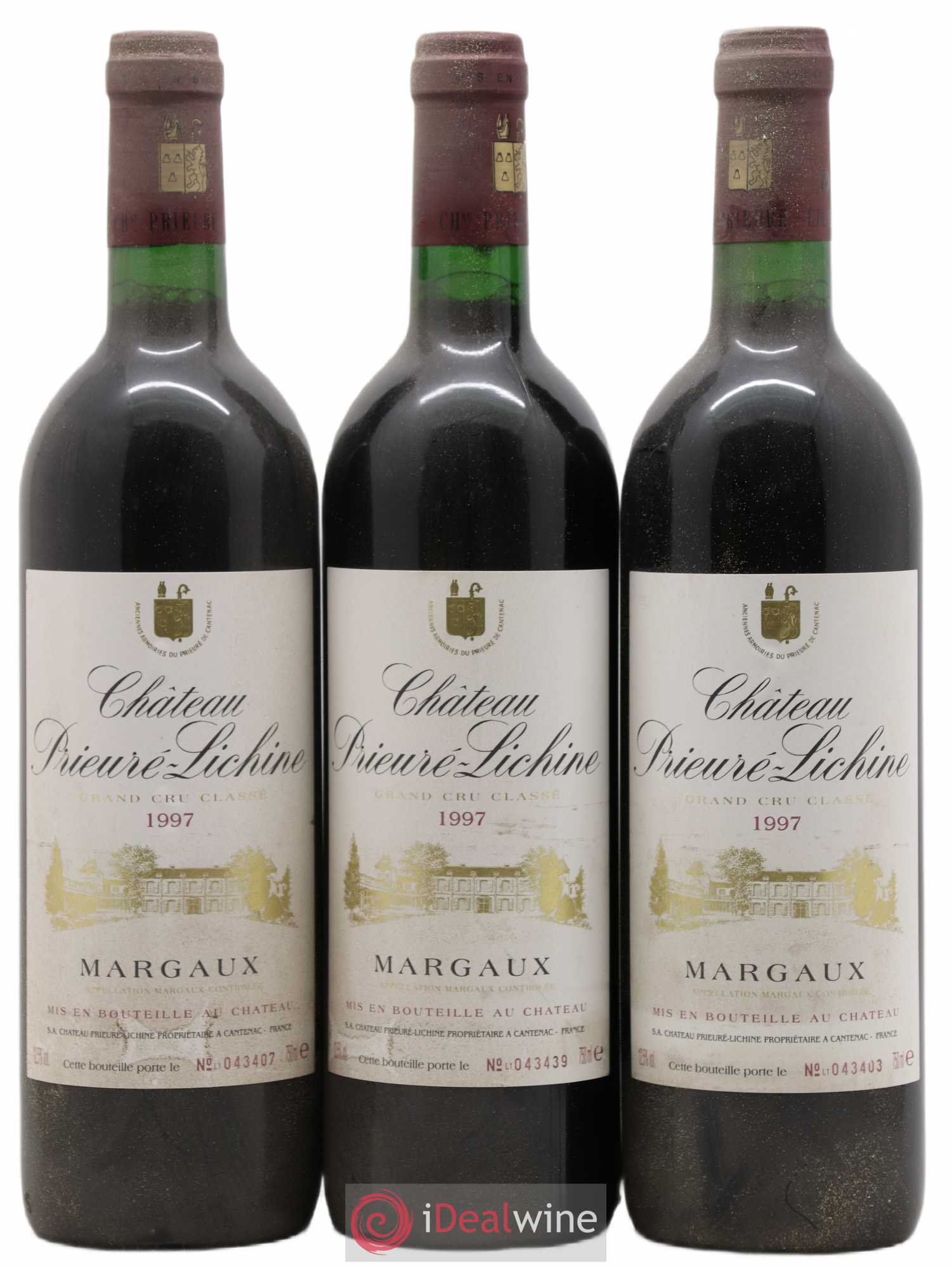 Château Prieuré Lichine 4ème Grand Cru Classé 1997 - Lot de 3 bouteilles - 0