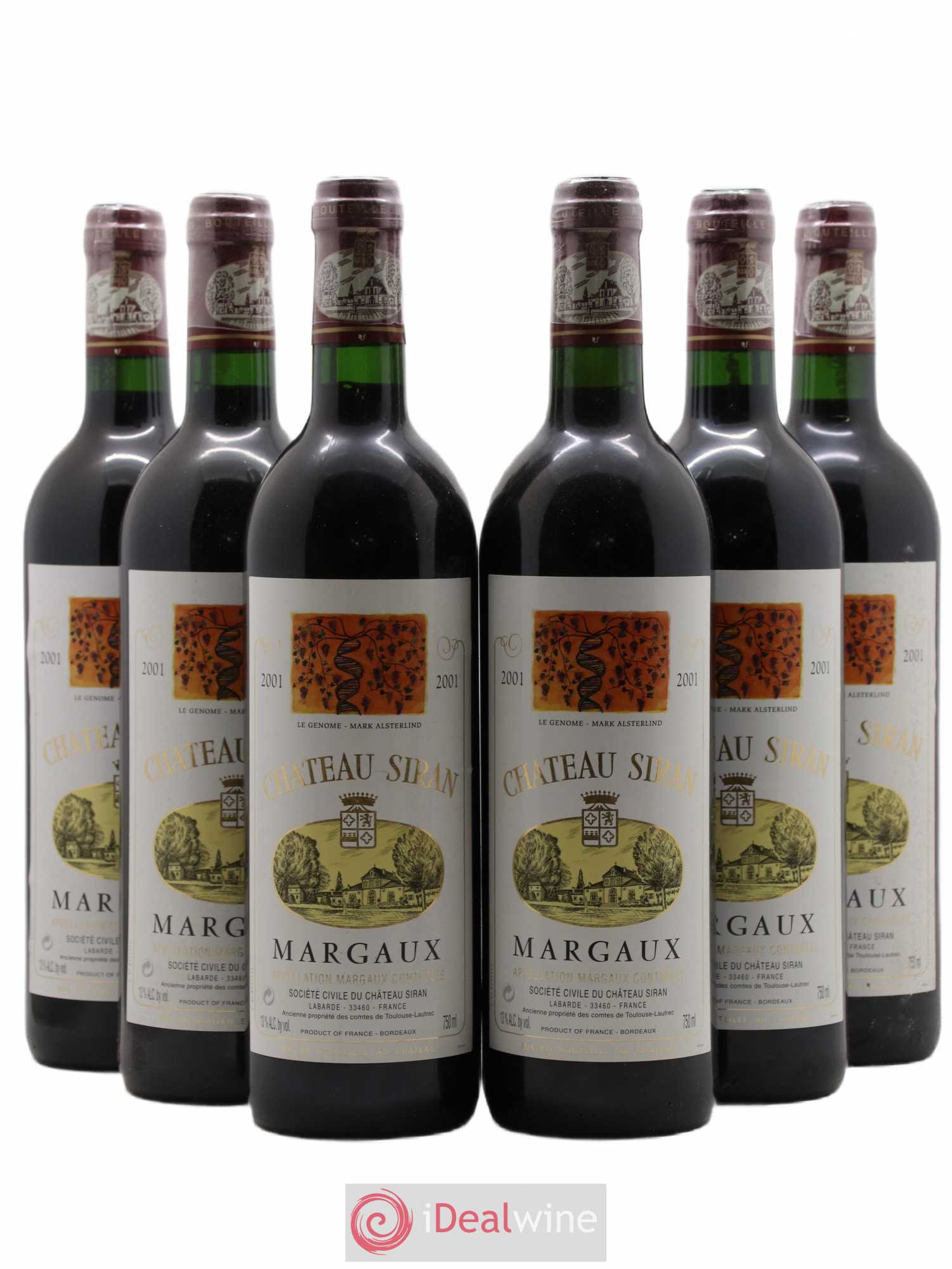 Château Siran 2001 - Lot de 6 bouteilles - 0