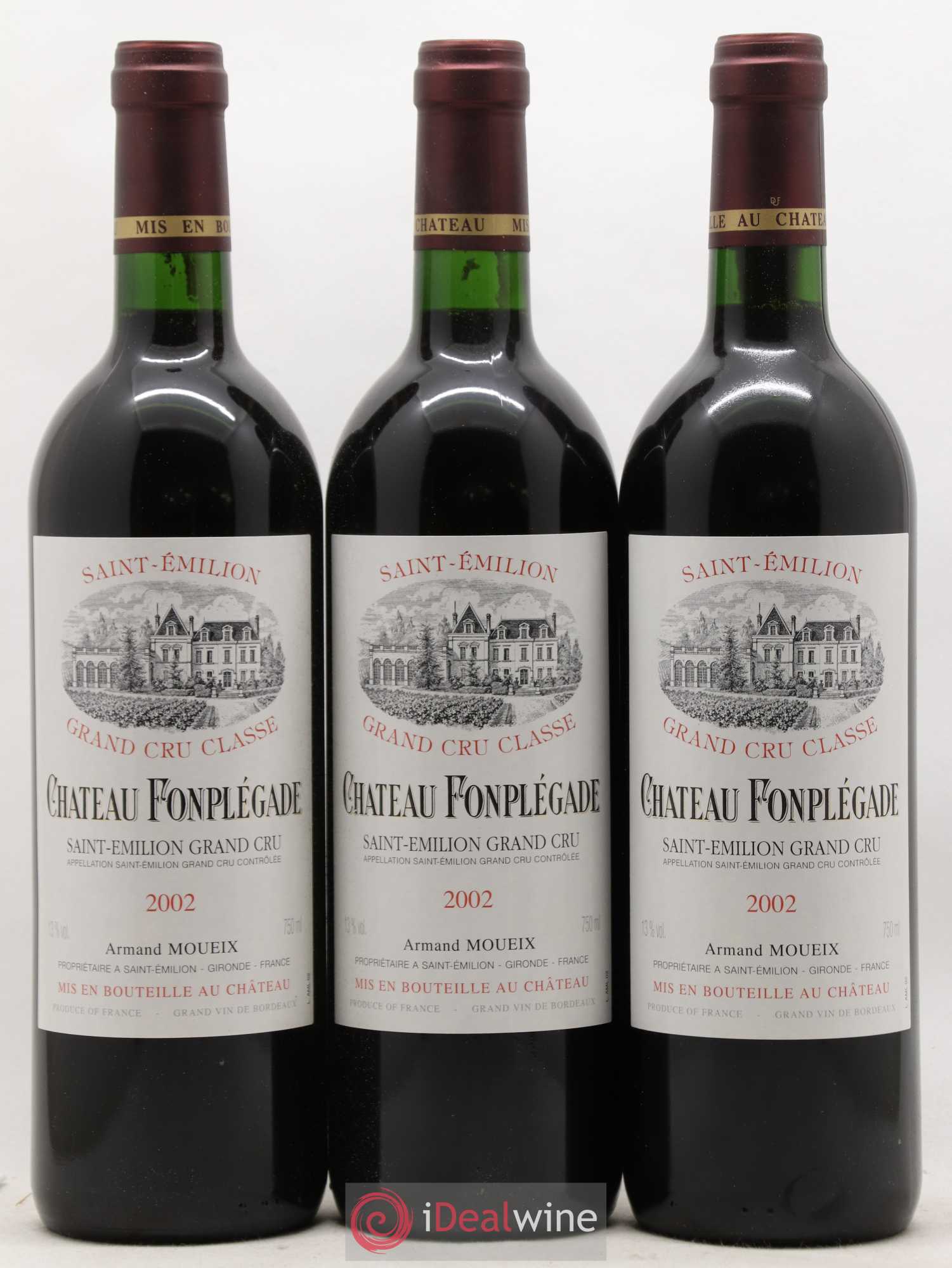 Château Fonplegade Grand Cru Classé 2002 - Lot de 6 bouteilles - 1