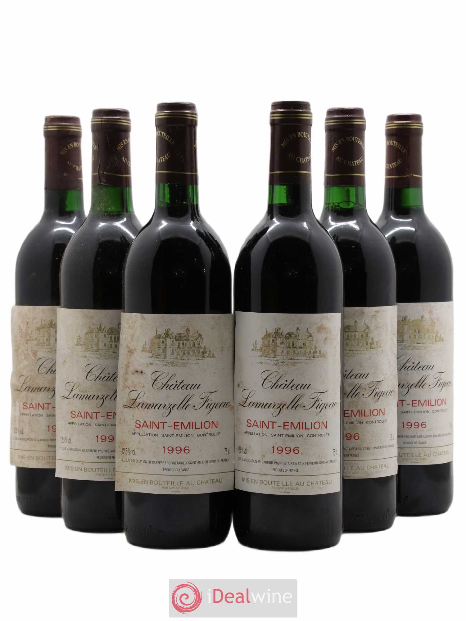 Saint-Émilion Château Lamarzelle Figeac 1996 - Lot de 6 bouteilles - 0