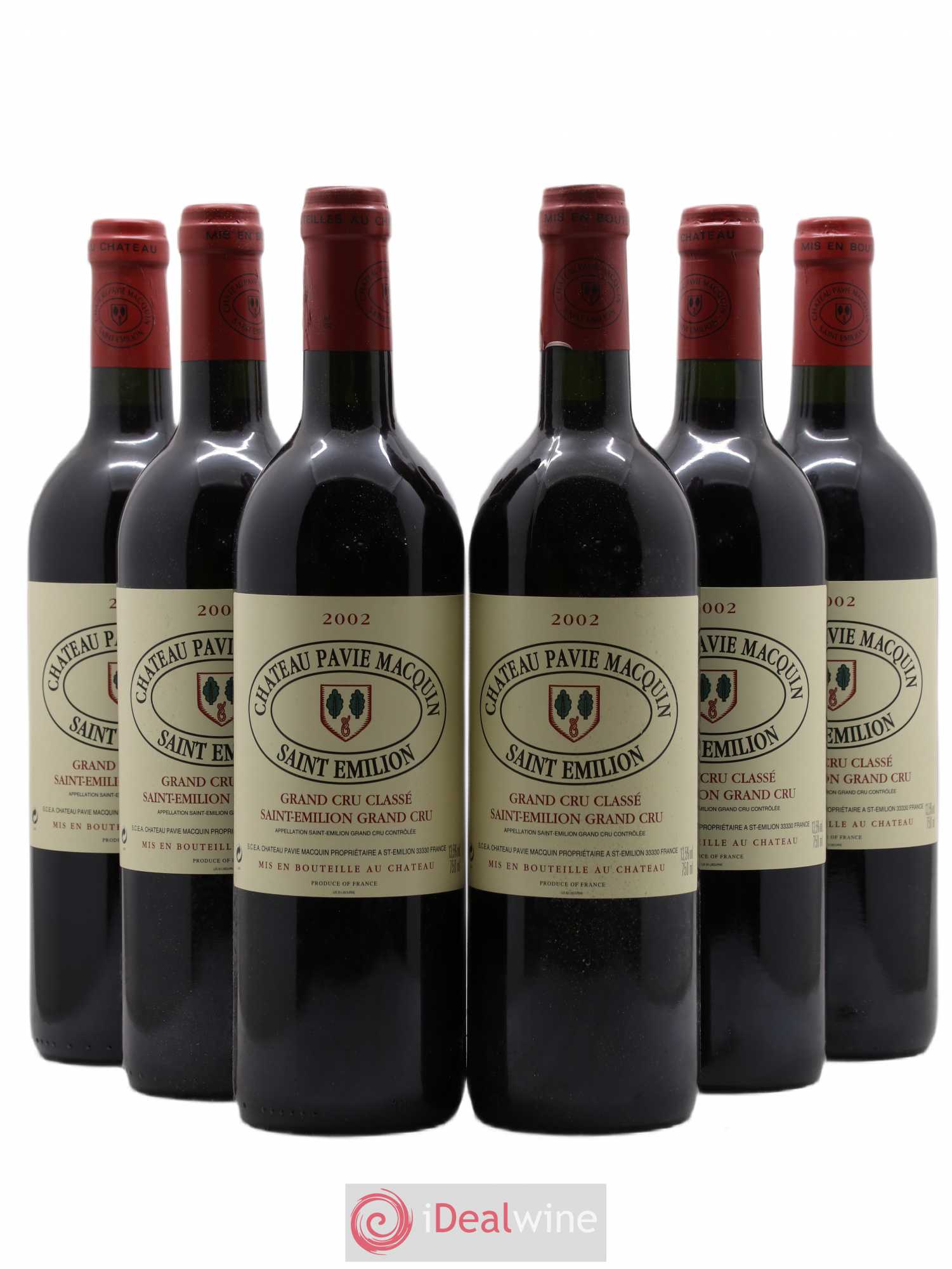 Château Pavie Macquin 1er Grand Cru Classé B 2002 - Lot de 6 bouteilles - 0