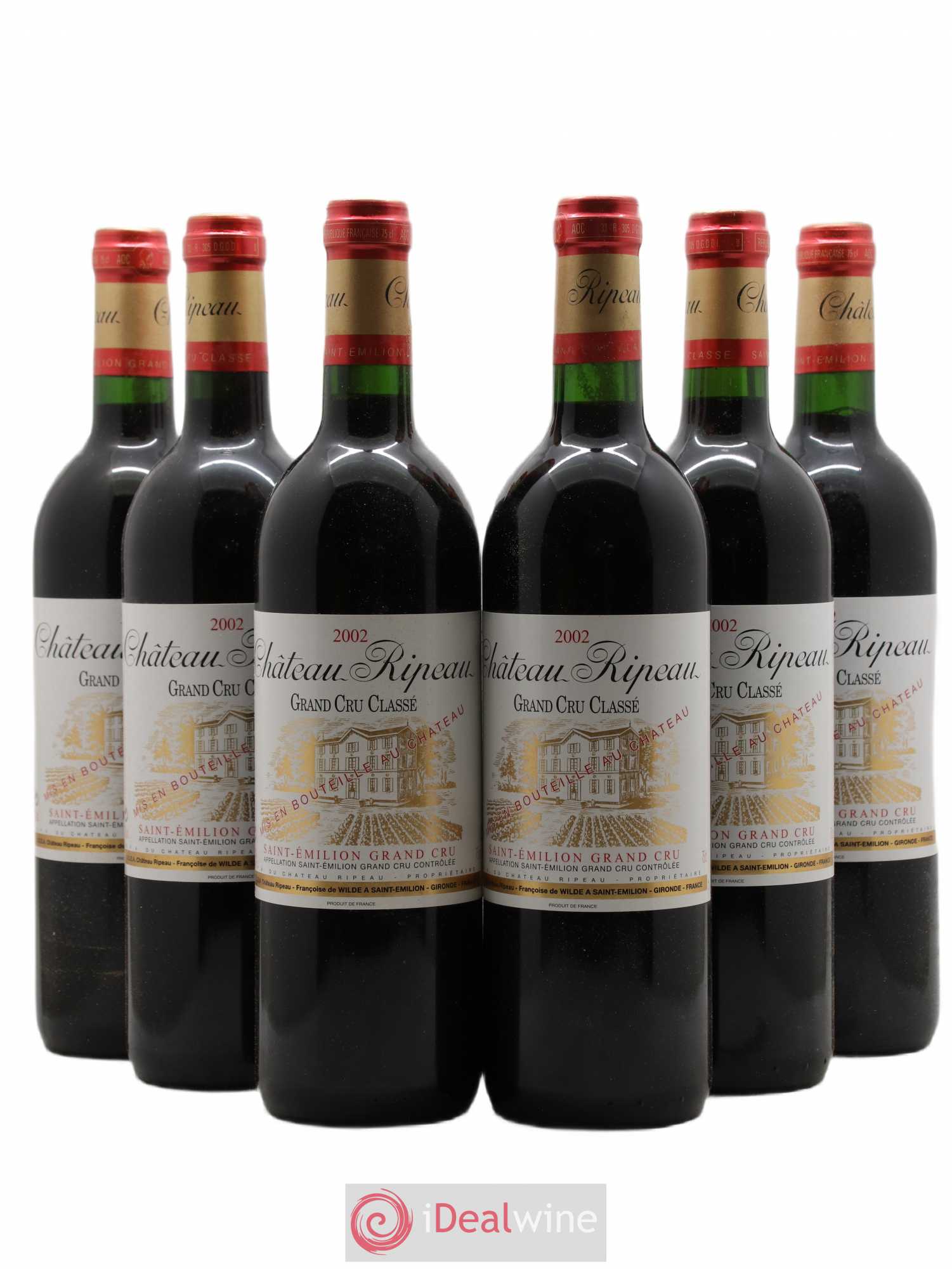 Château Ripeau Grand Cru Classé 2002 - Posten von 6 Flaschen - 0