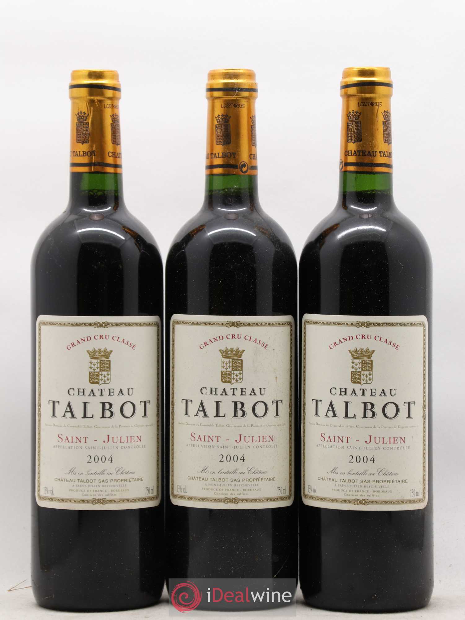 Château Talbot 4ème Grand Cru Classé 2004 - Lot de 12 bouteilles - 1
