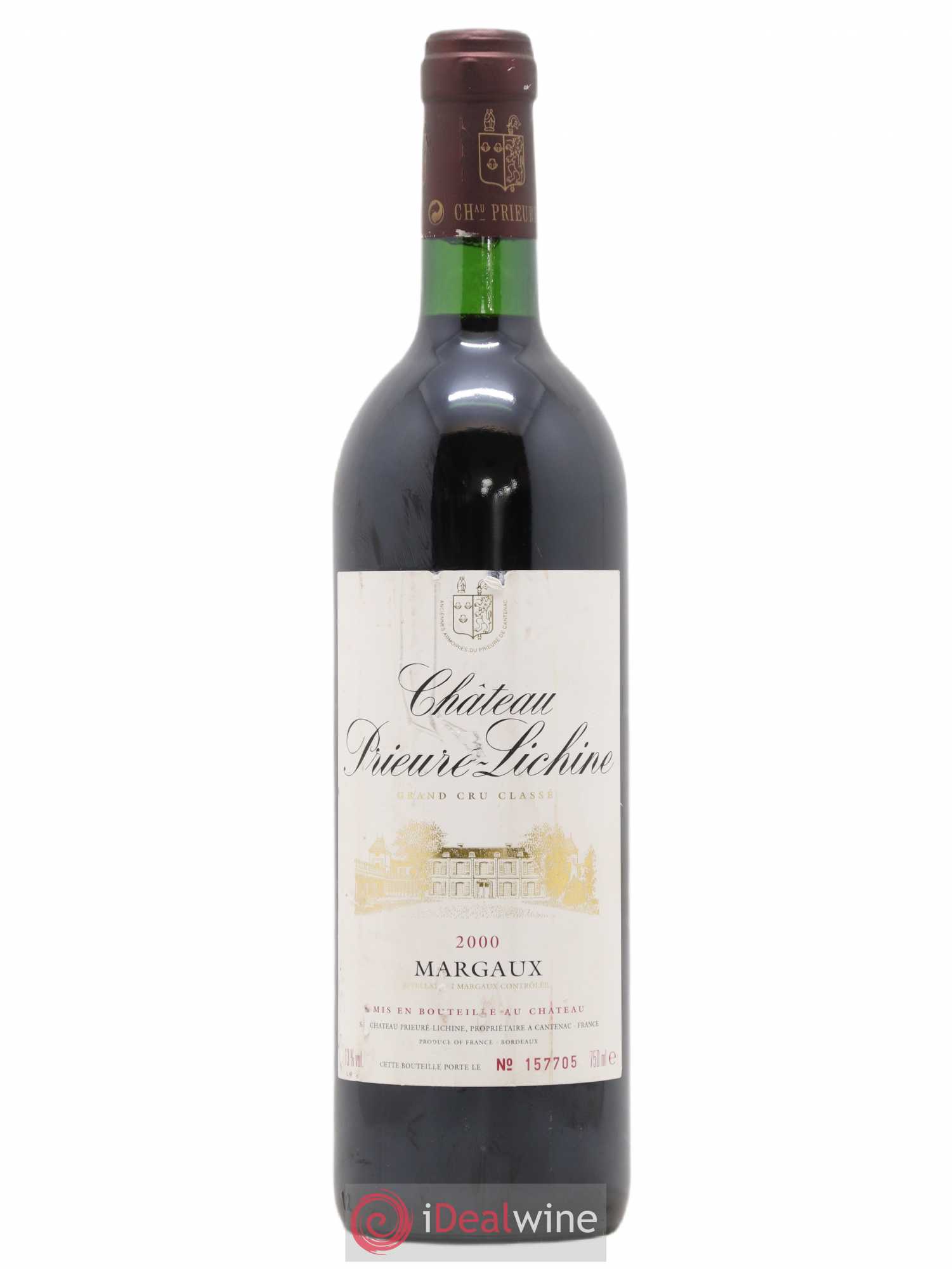Château Prieuré Lichine 4ème Grand Cru Classé 2000 - Lot de 1 bouteille - 0