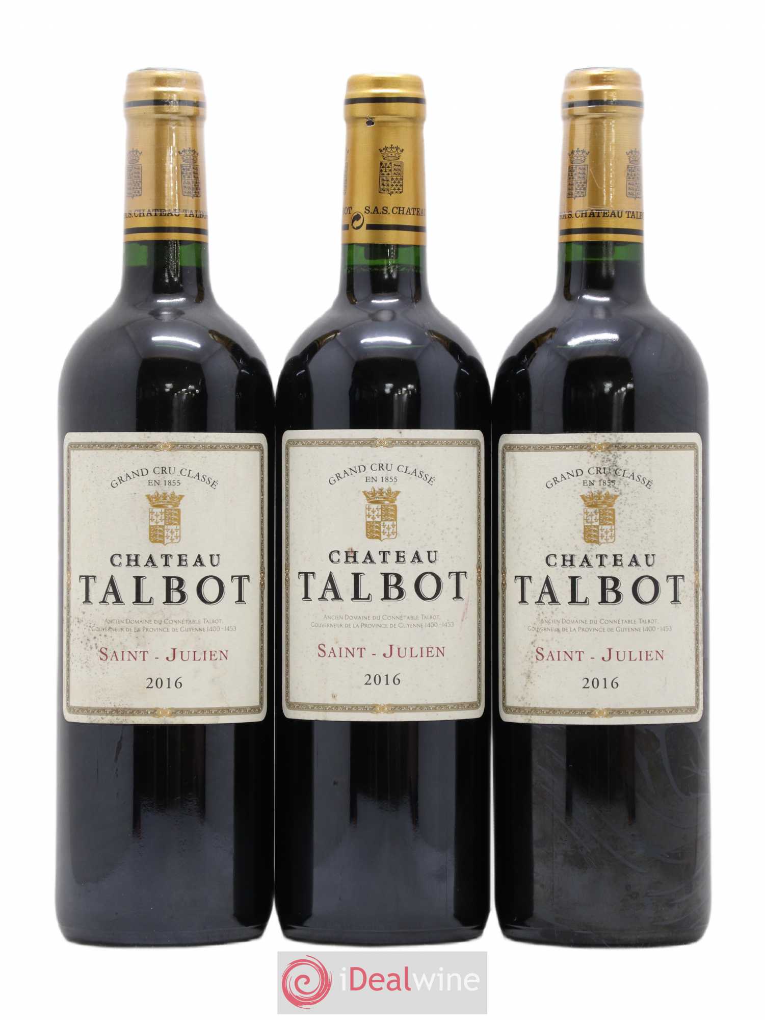 Château Talbot 4ème Grand Cru Classé 2016 - Lot de 3 bouteilles - 0