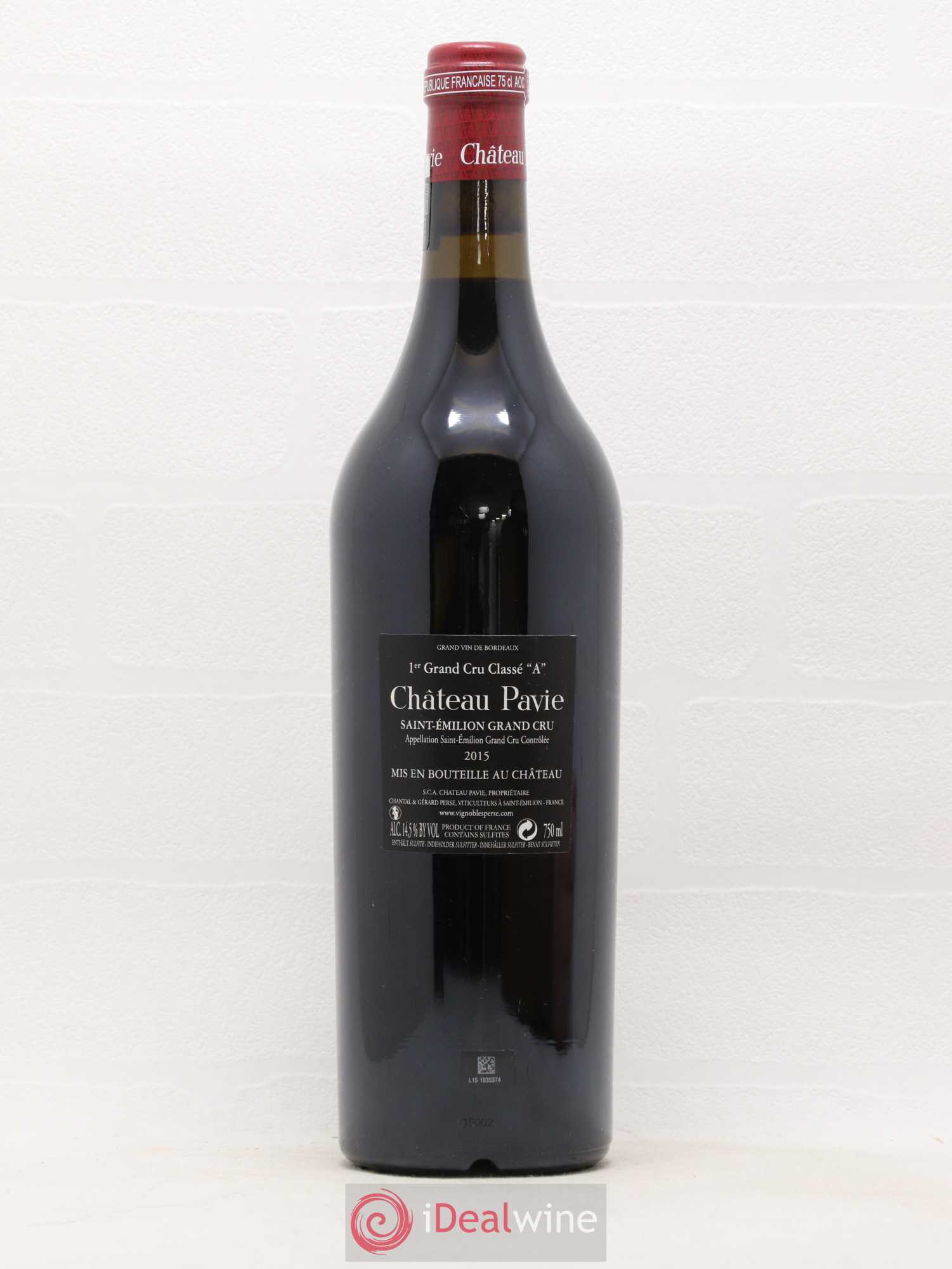 Château Pavie 1er Grand Cru Classé A 2015 - Lot de 1 bouteille - 1