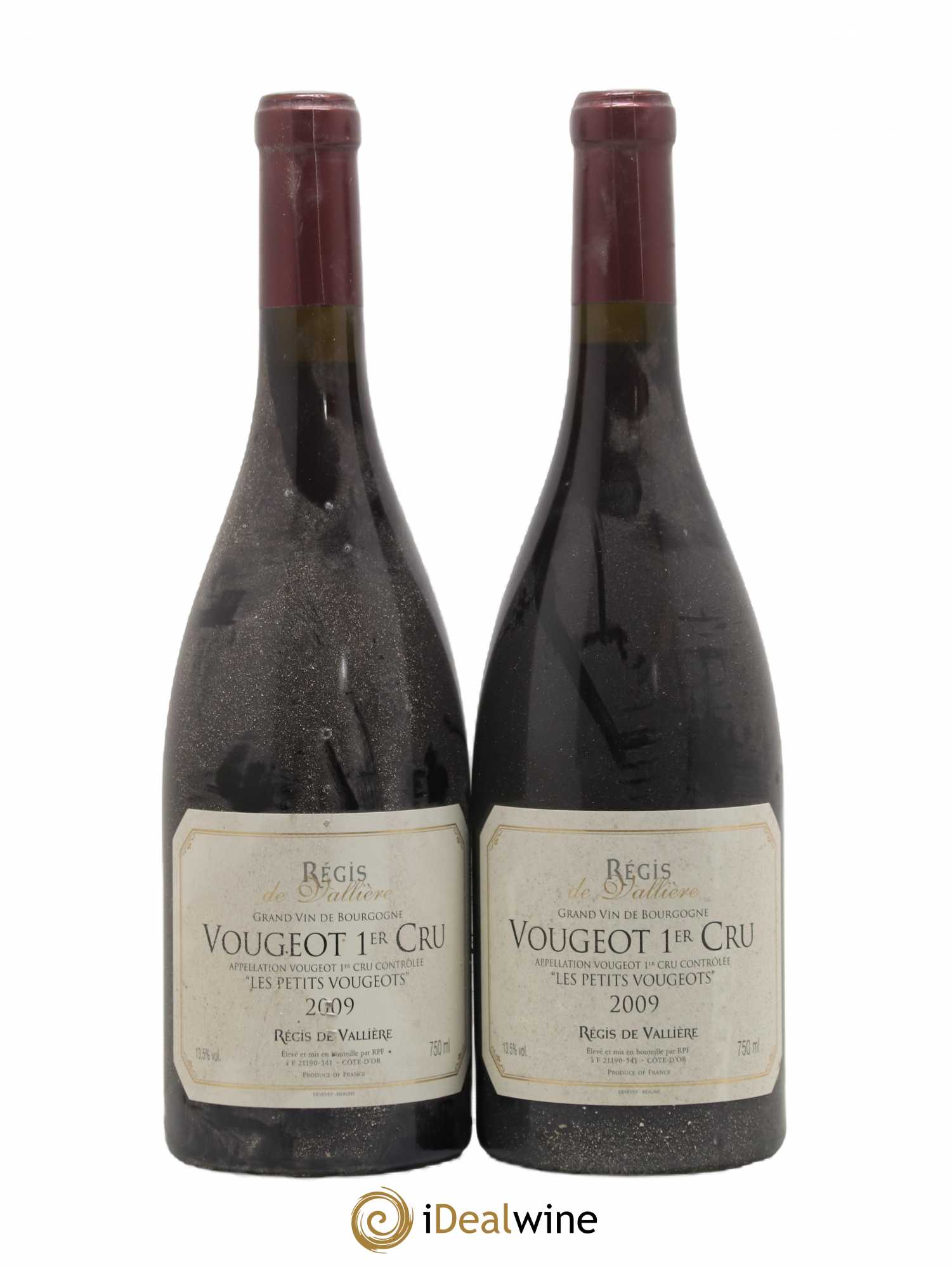 Vougeot 1er Cru Les Petits Vougeots Régis de Vallière 2009 - Posten von 2 Flaschen - 0