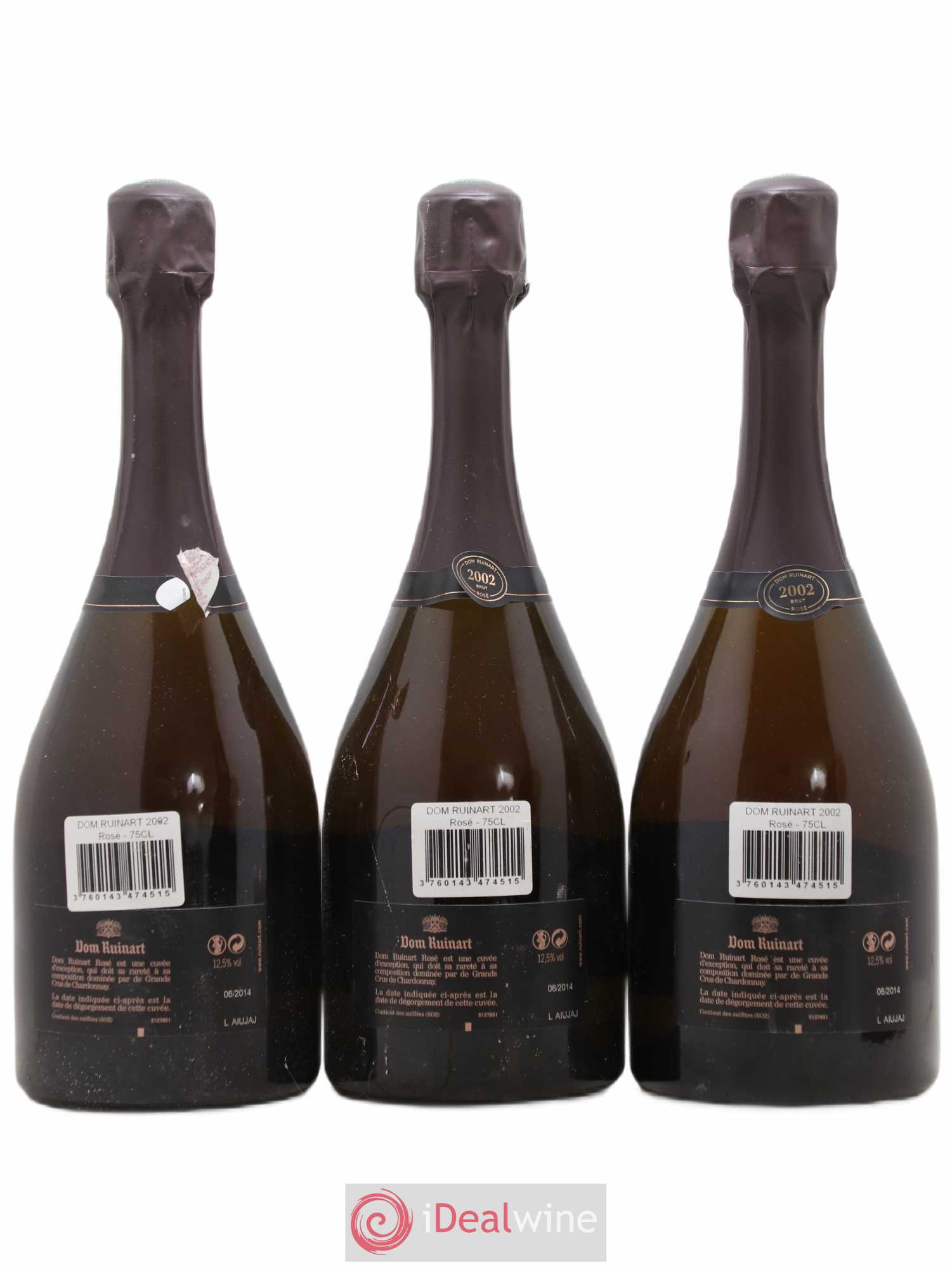 Dom Ruinart Brut Ruinart 2002 - Lot de 3 bouteilles - 1
