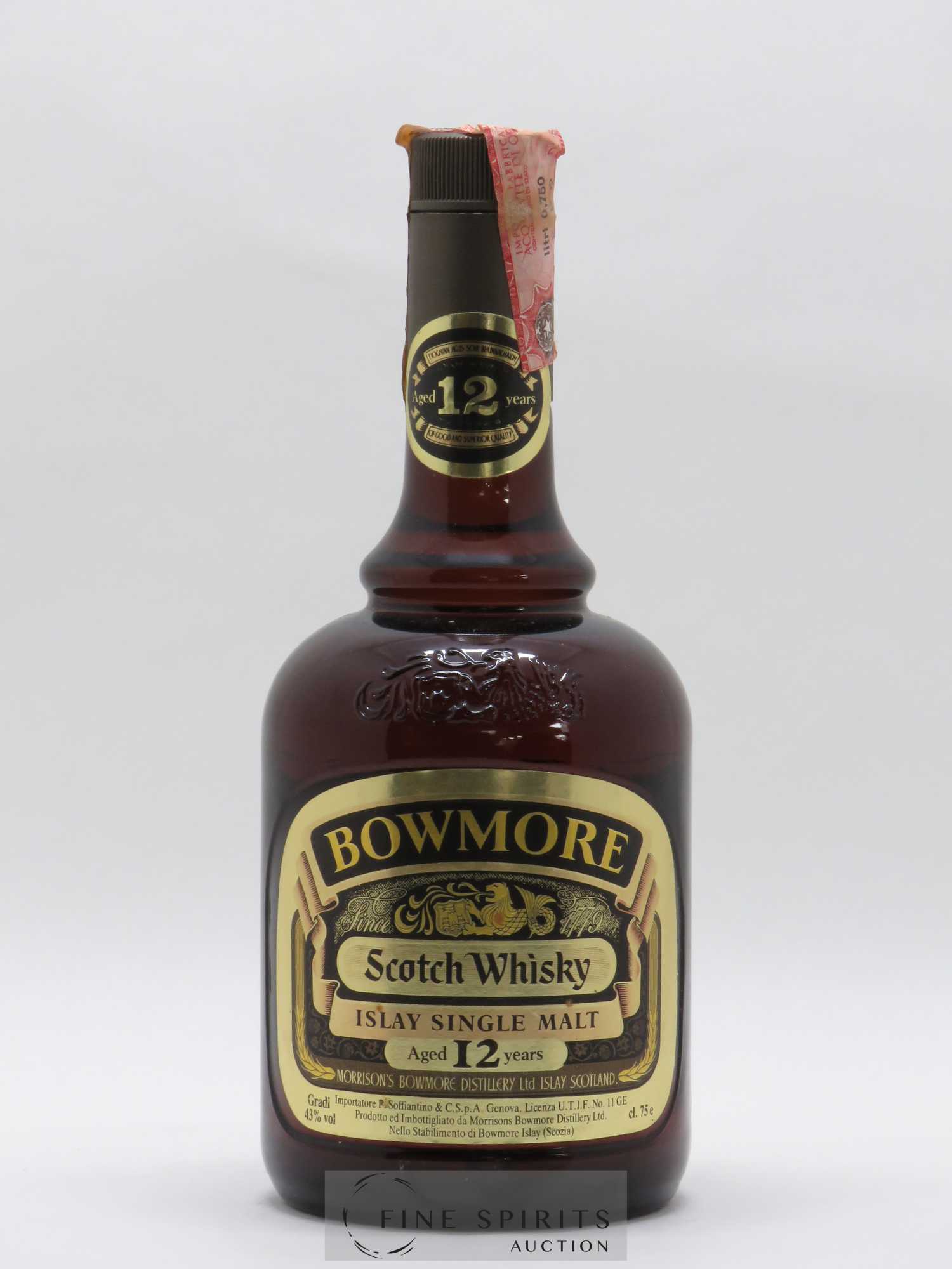 Bowmore 12 years Of. Gold Label 43° - Lot de 1 bouteille - 1