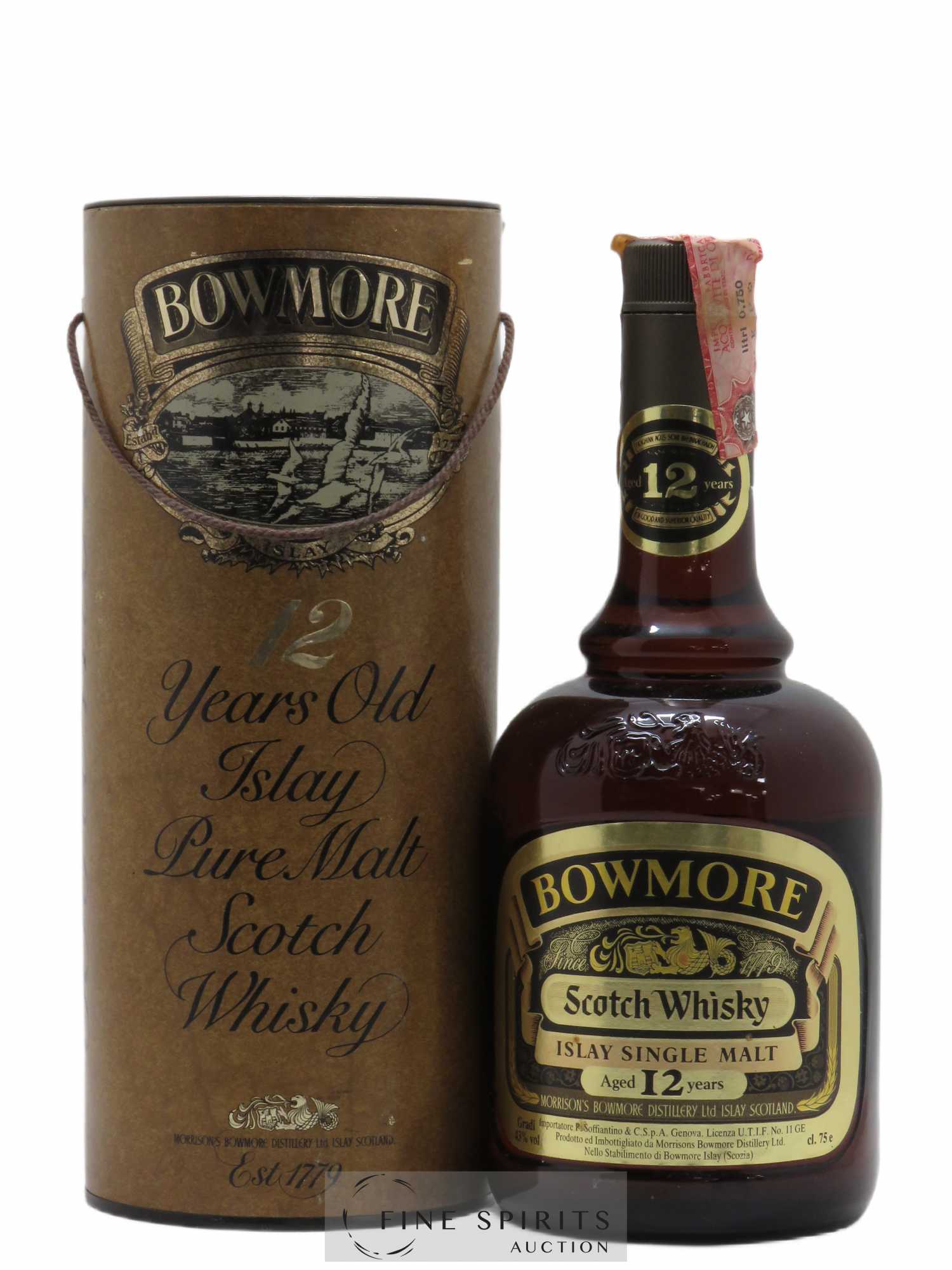Bowmore 12 years Of. Gold Label 43° - Lot de 1 bouteille - 0