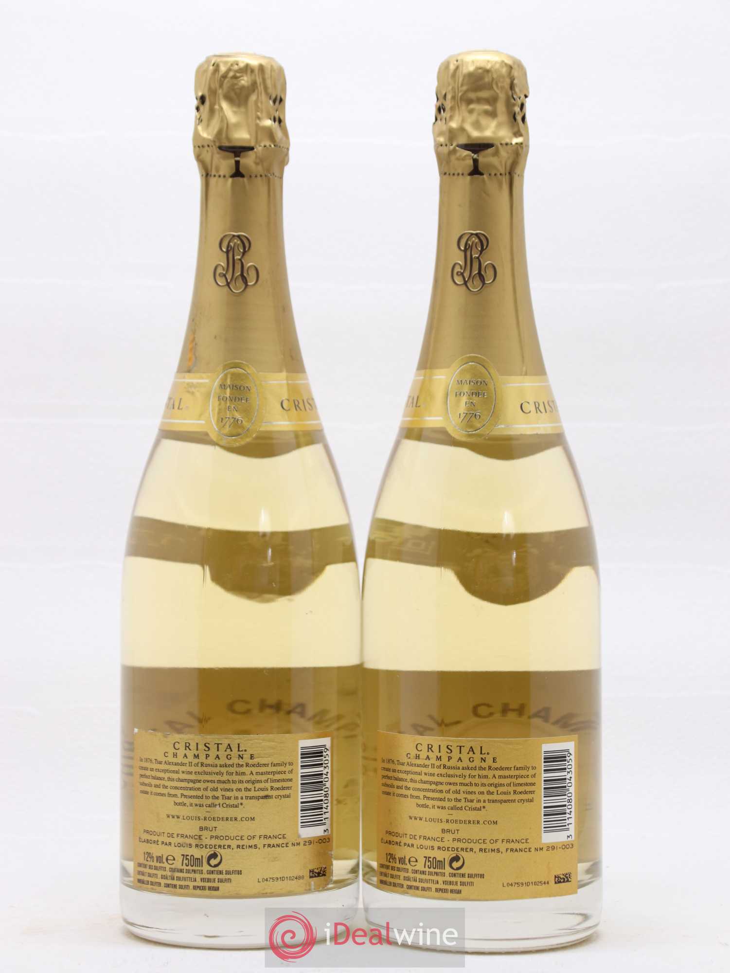Cristal Louis Roederer 2008 - Lot de 2 bouteilles - 1