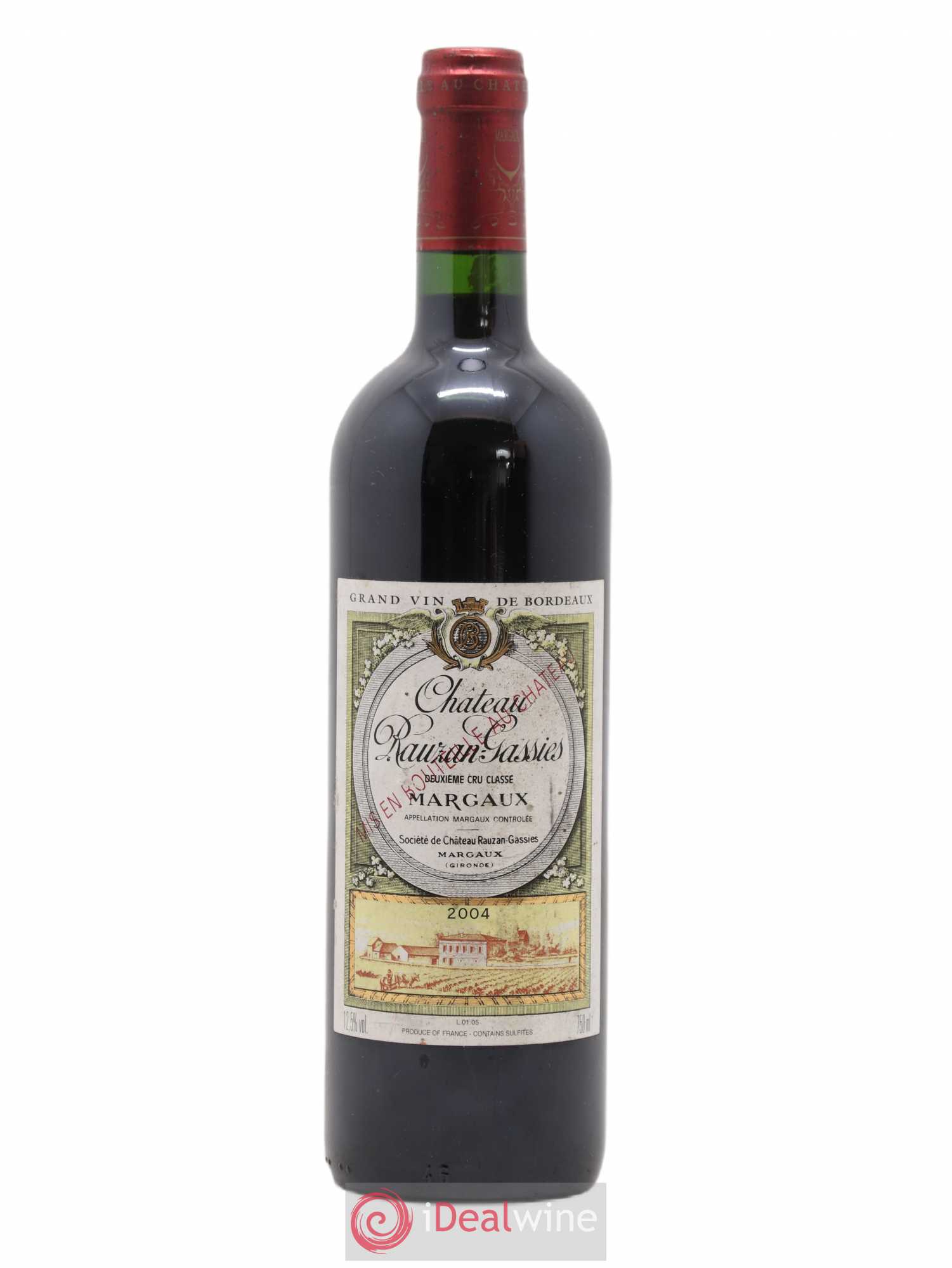 Château Rauzan-Gassies 2ème Grand Cru Classé 2004 - Lot de 1 bouteille - 0