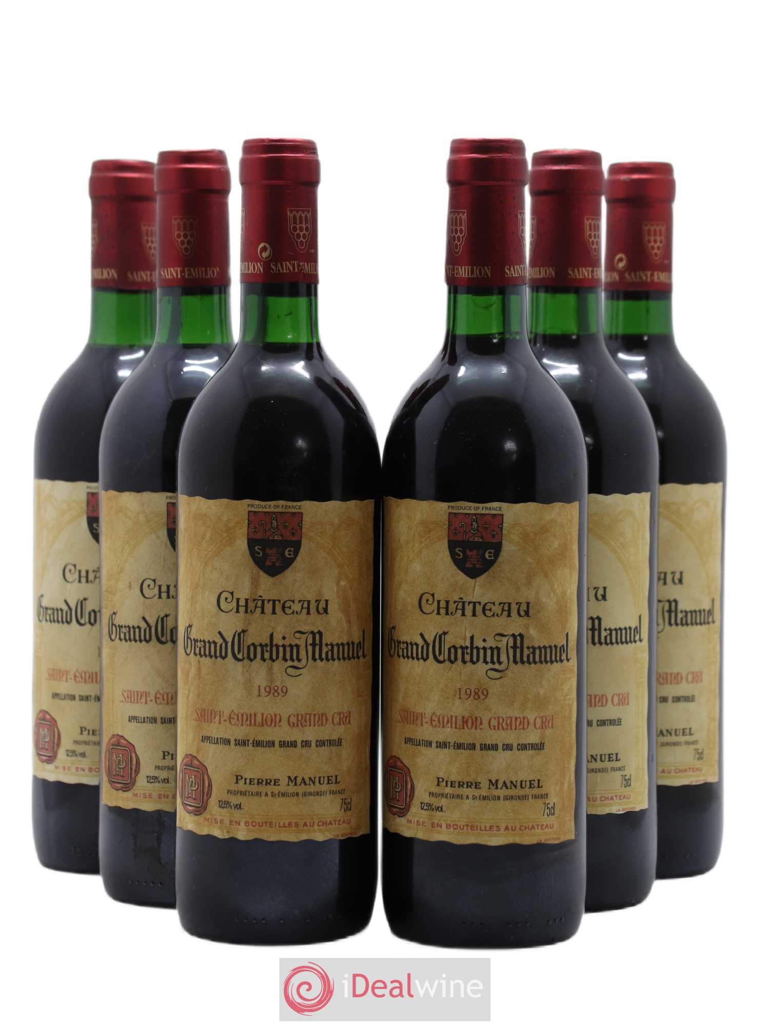 Château Grand Corbin Manuel 1989 - Lot de 6 bouteilles - 0