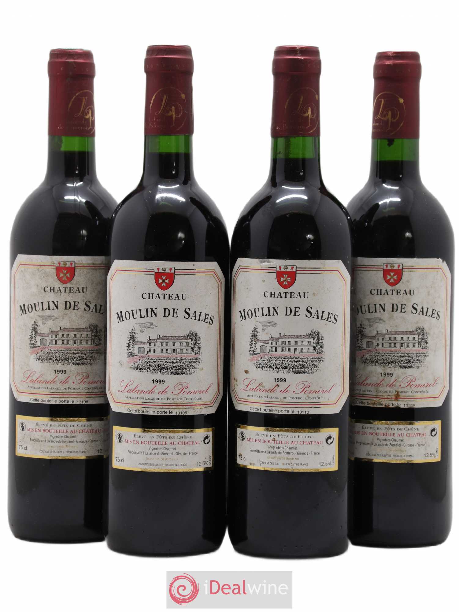 Lalande-de-Pomerol Moulin de Sales 1999 - Lot de 4 bouteilles - 0