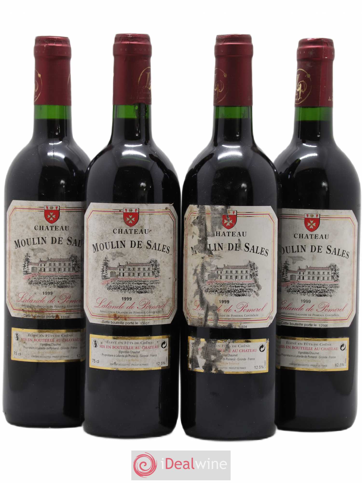 Lalande-de-Pomerol Moulin de Sales 1999 - Lot de 4 bouteilles - 0