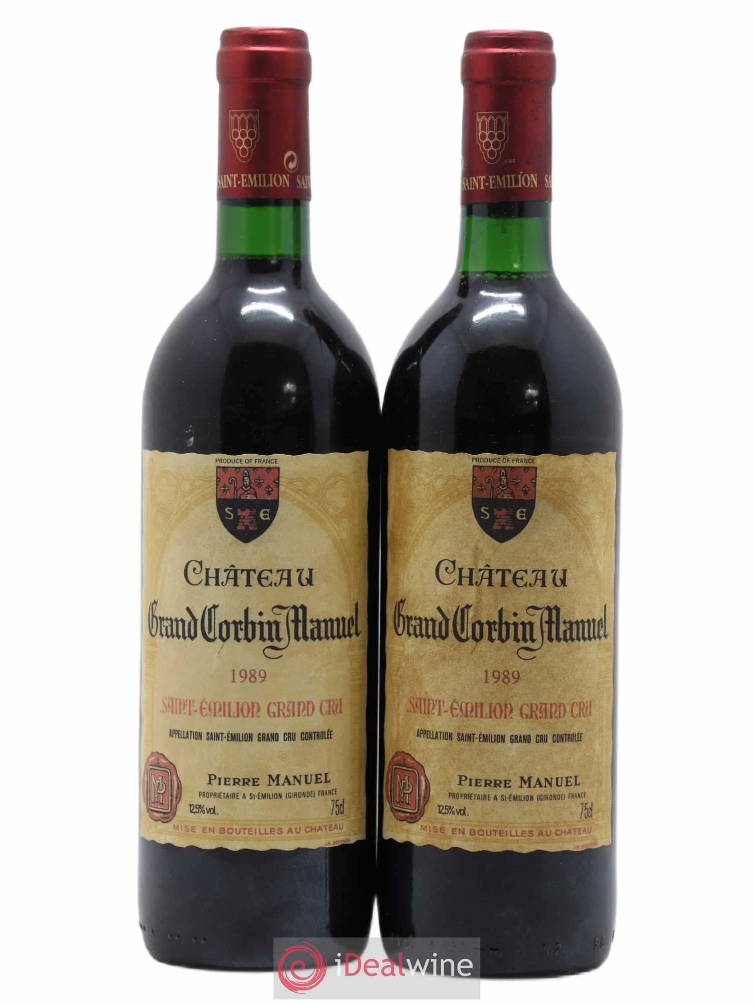 Château Grand Corbin Manuel 1989 - Lot de 2 bouteilles - 0
