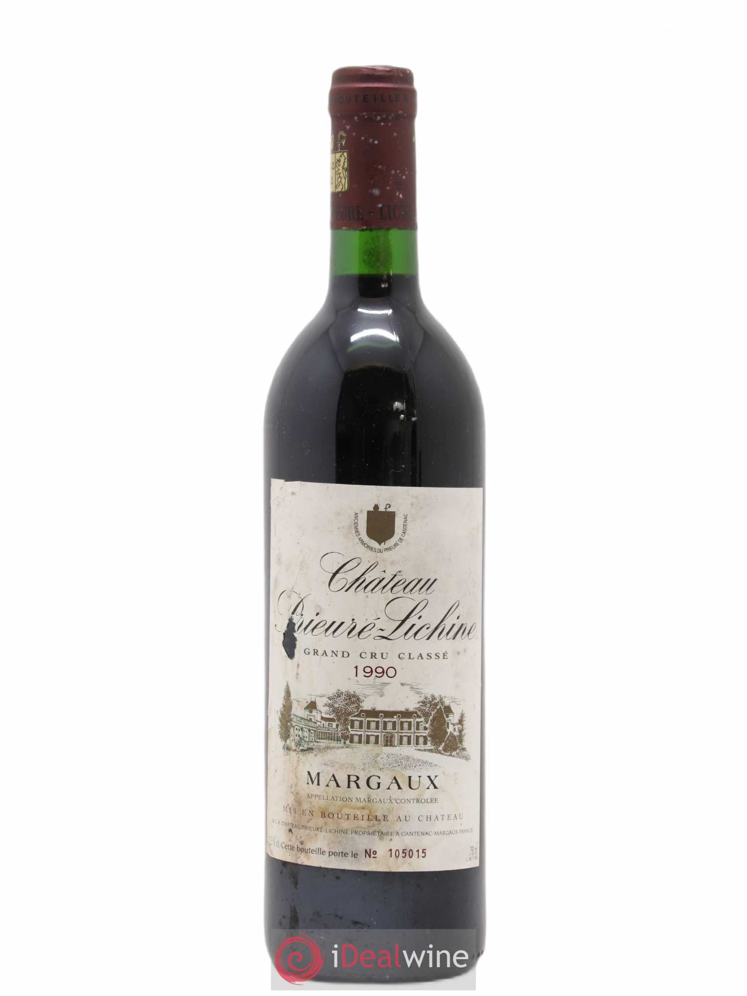 Château Prieuré Lichine 4ème Grand Cru Classé 1990 - Lot de 1 bouteille - 0