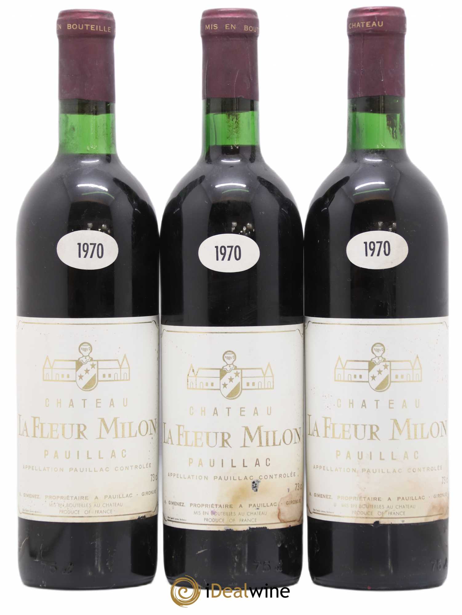 Château la Fleur Milon Cru Bourgeois 1970 - Lot de 3 bouteilles - 0