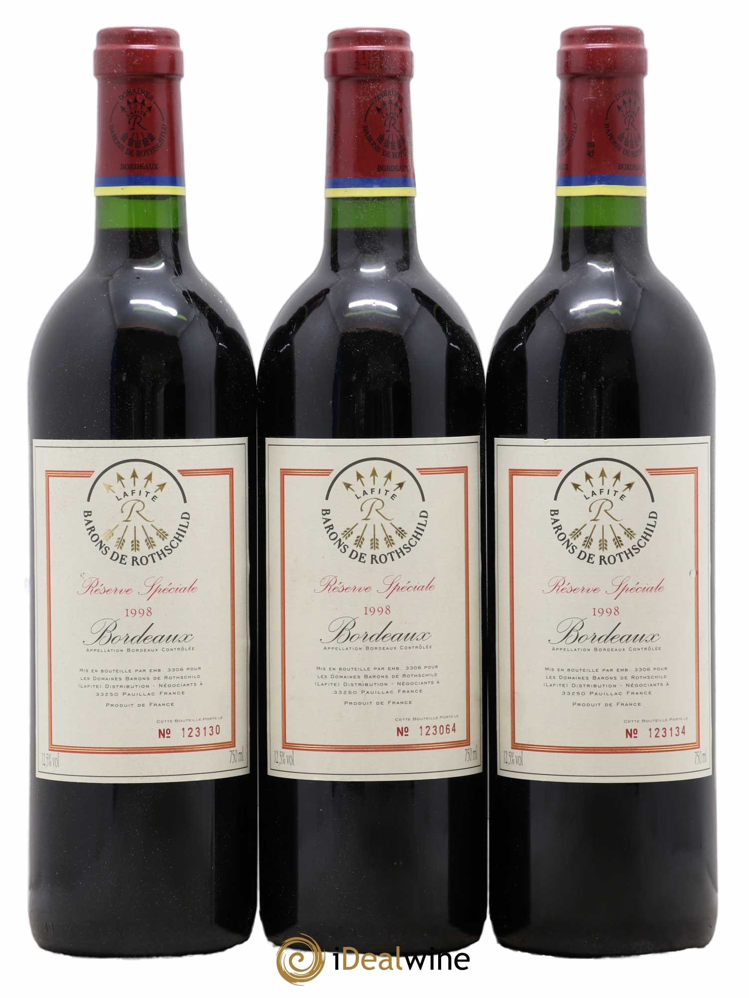 Bordeaux Reserve Speciale Barons De Rothchild 1998 - Lot de 6 bouteilles - 1