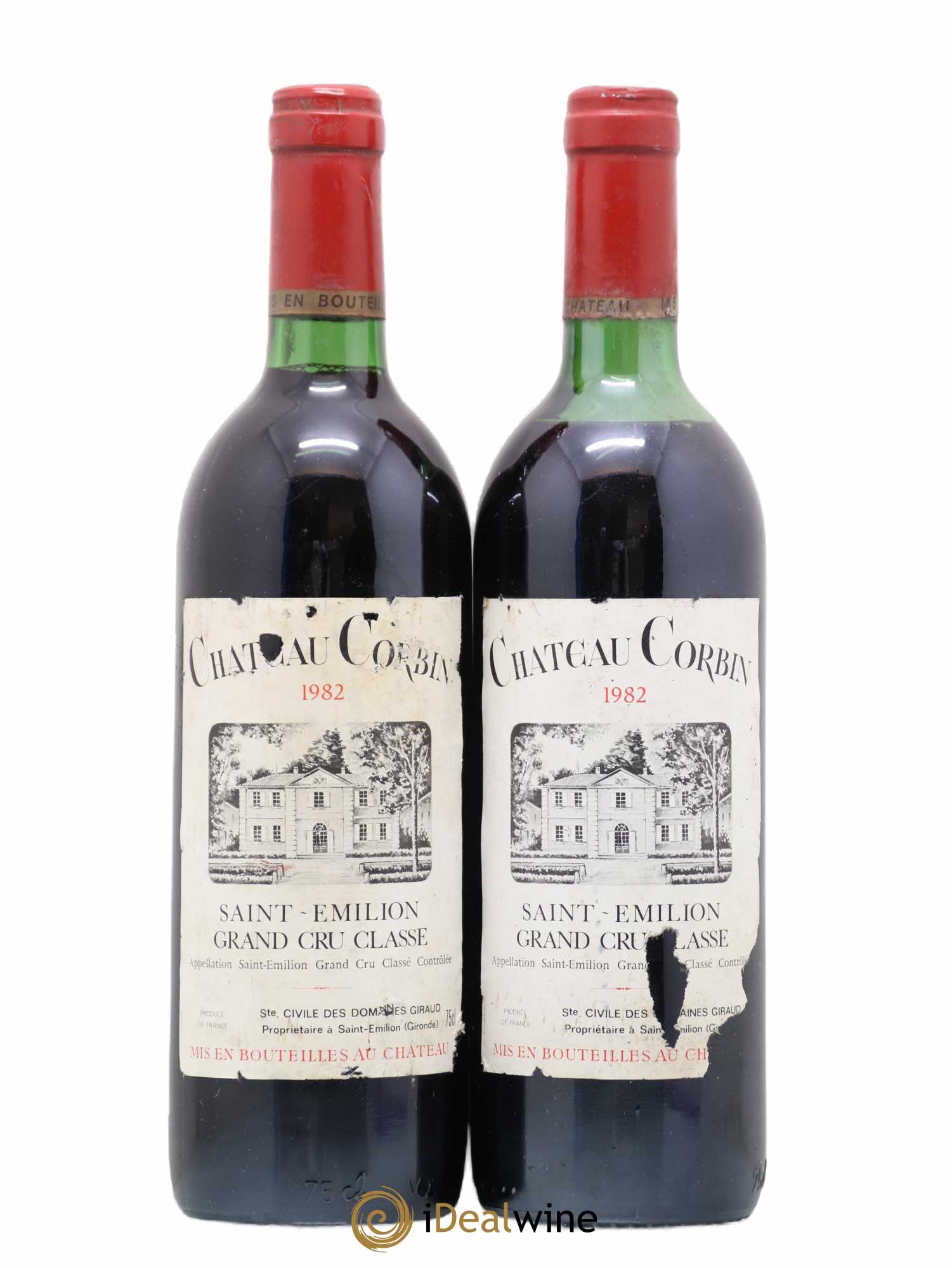 Château Corbin Grand Cru Classé 1982 - Lot de 2 bouteilles - 0