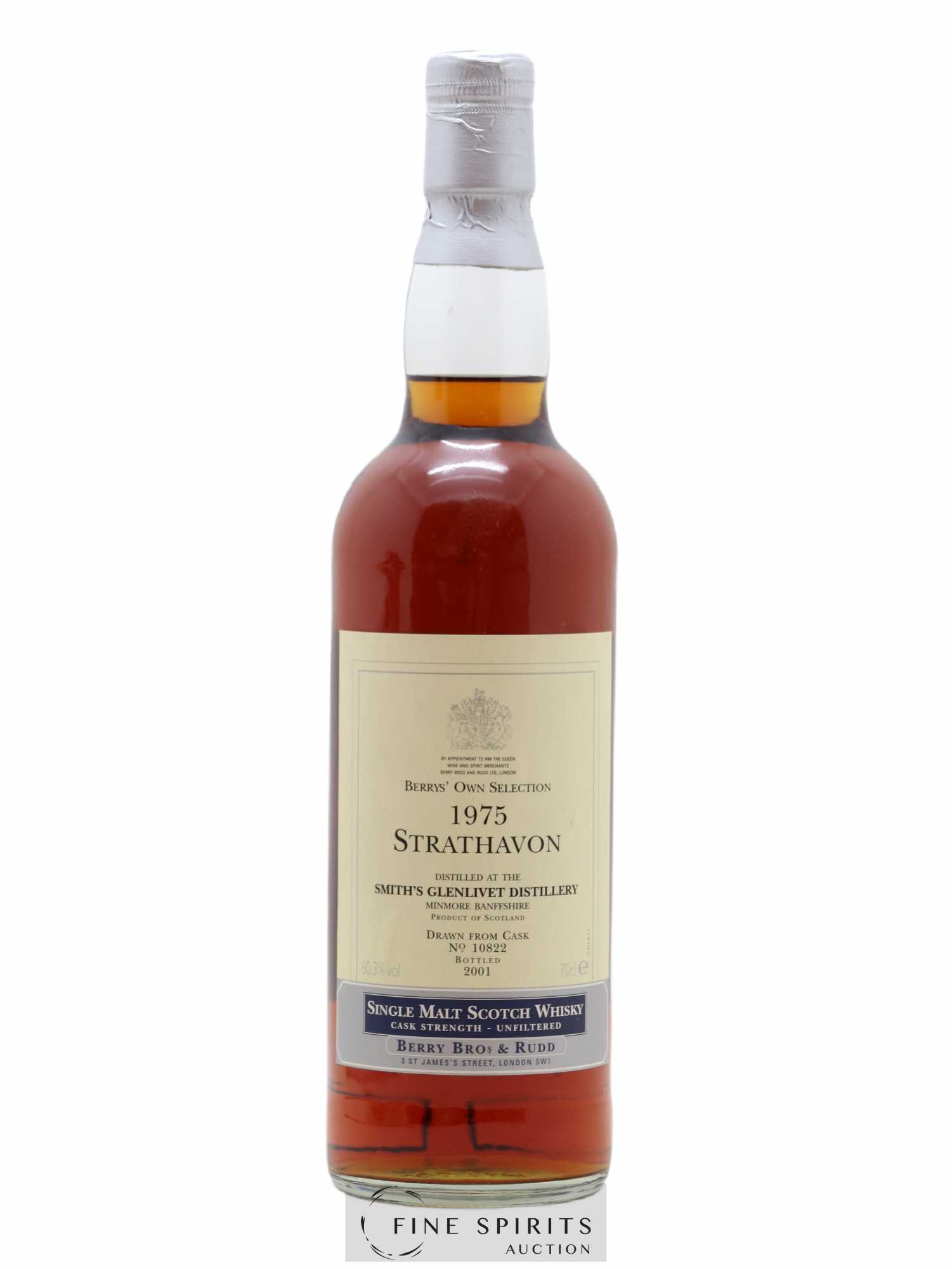 Strathavon 1975 Berry Bros & Rudd Cask n°10822 - bottled 2001 Berry's Own Selection - Posten von 1 Flasche - 0