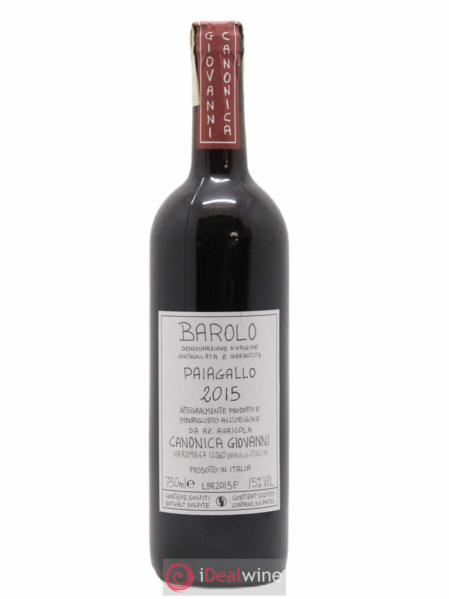 Barolo DOCG Paiagallo Giovanni Canonica 2015 - Lot de 1 bouteille - 0