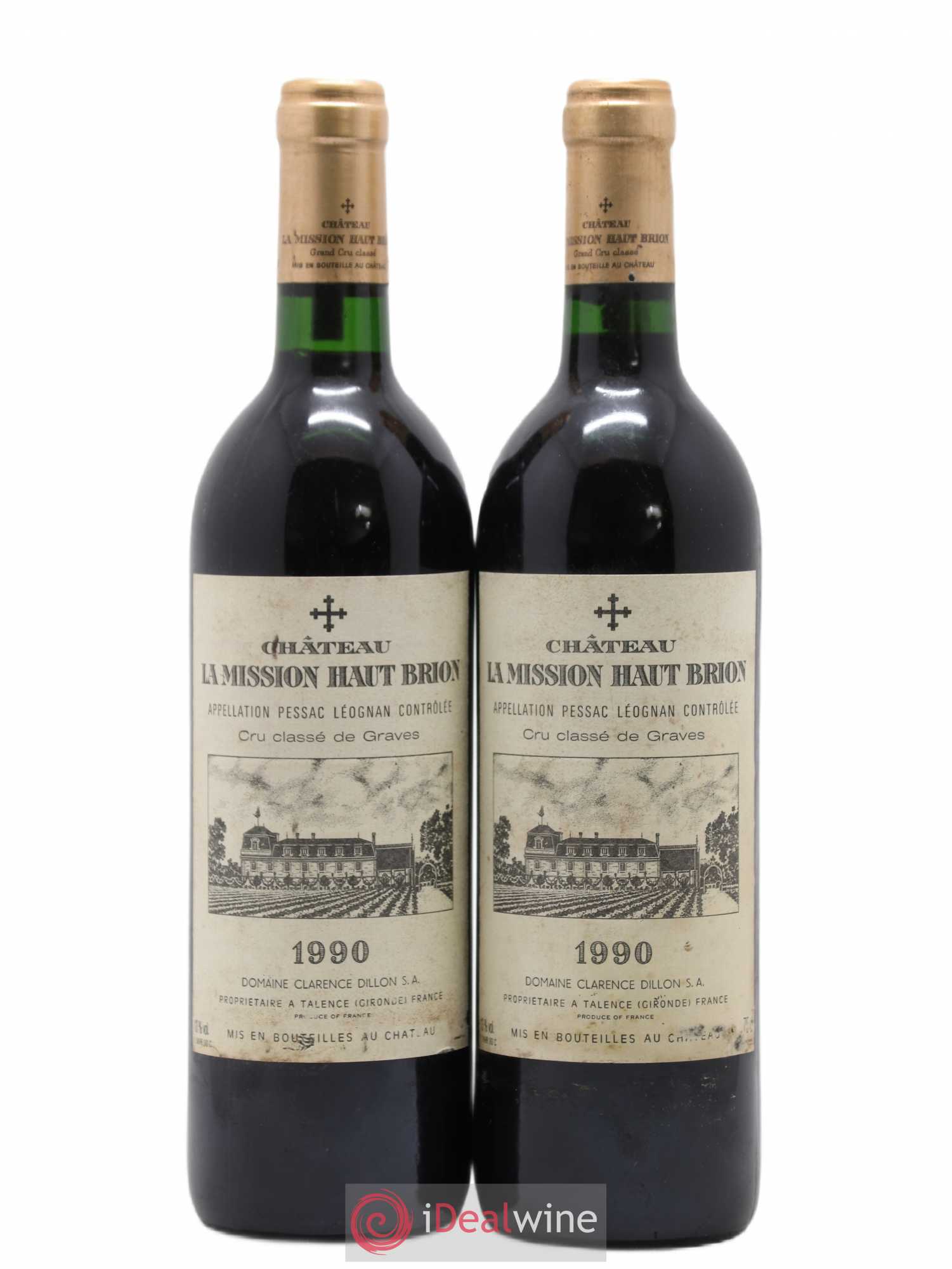 Château la Mission Haut-Brion Cru Classé de Graves 1990 - Lot de 2 bouteilles - 0
