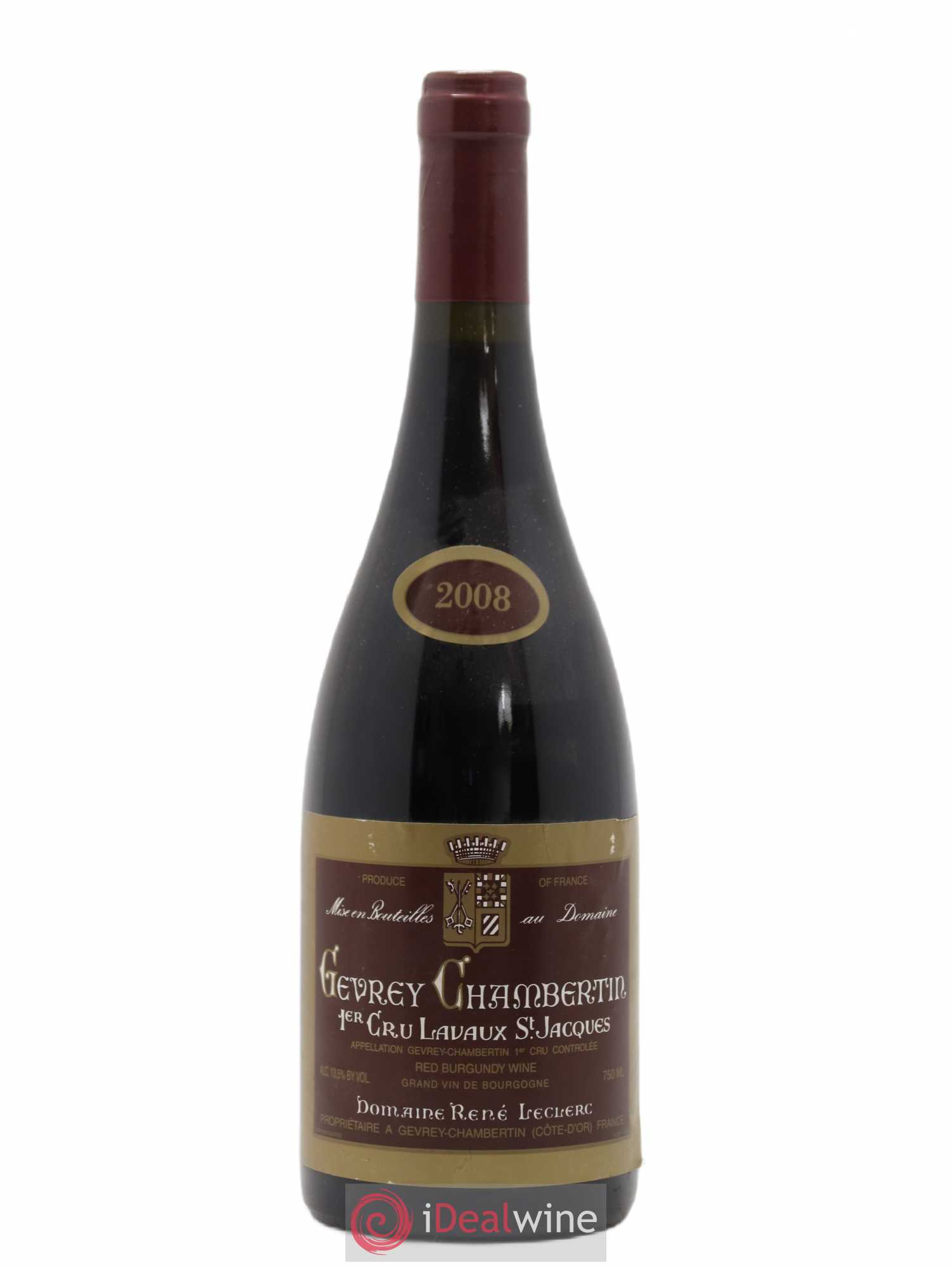 Gevrey-Chambertin 1er Cru Lavaux Saint Jacques Rene Leclerc 2008 - Lot de 1 bouteille - 0