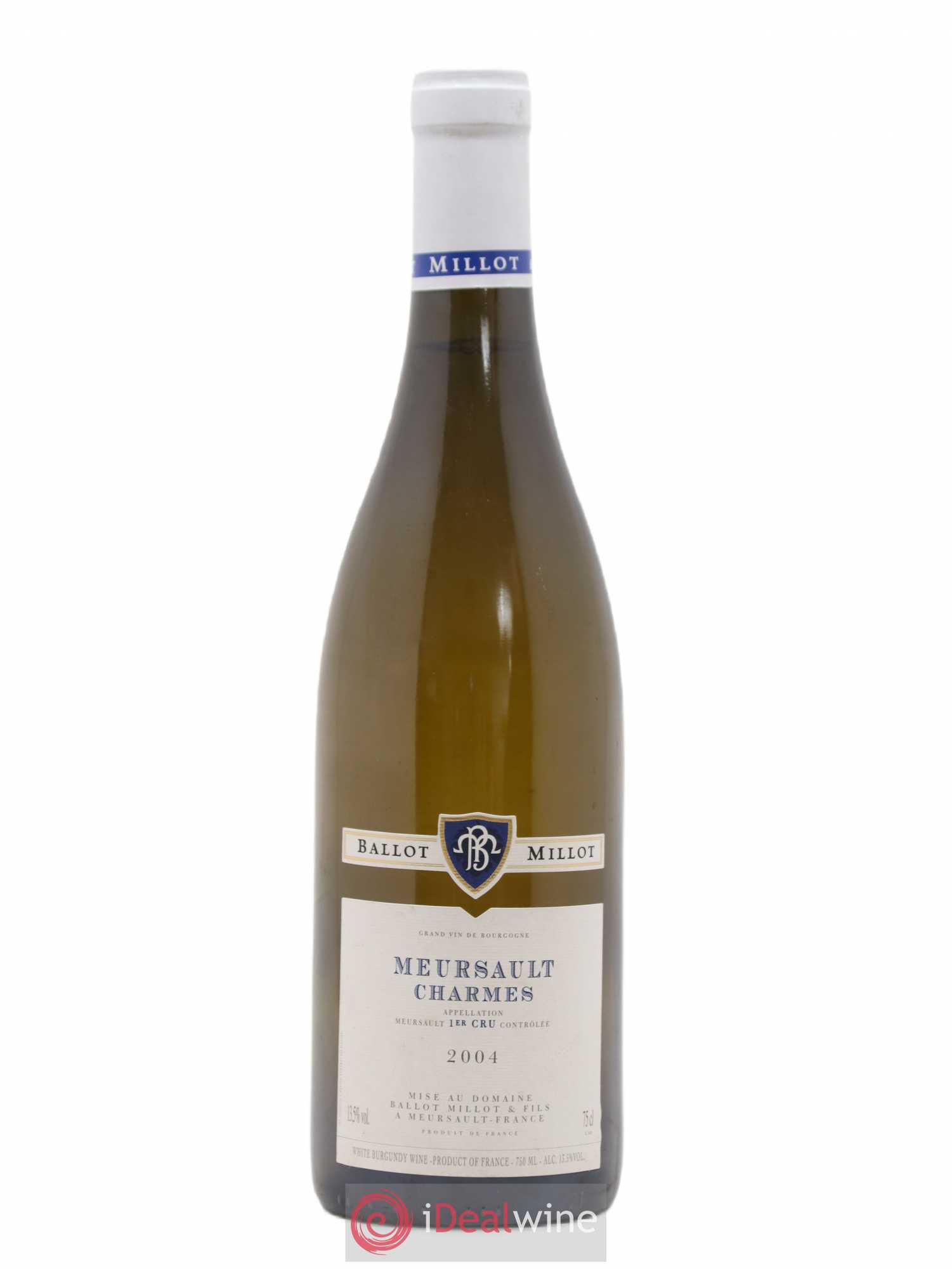 Meursault 1er Cru Charmes Ballot Millot 2004 - Lot de 1 bouteille - 0